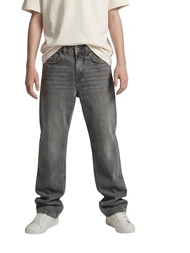 Detalle de Tom Tailor Jungen Jeans 1041052, 10219 – Used Mid Stone Grey Denim, Baggy Fit, verstellbarer Bund