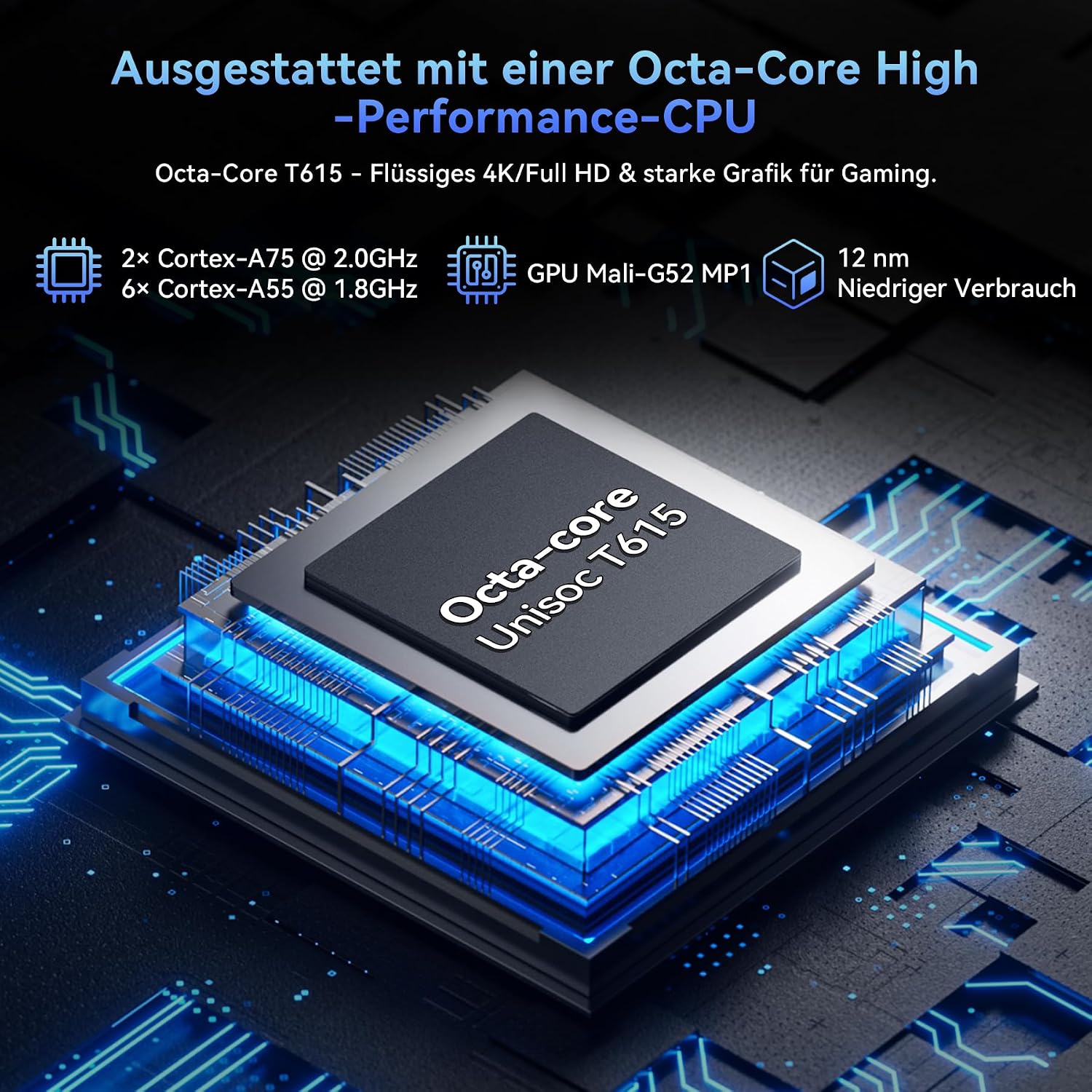 Detalle de TABWEE Tablet 11 Zoll mit Stift, Tastatur und Gemini AI 3.0 – 24 GB RAM, 128 GB ROM