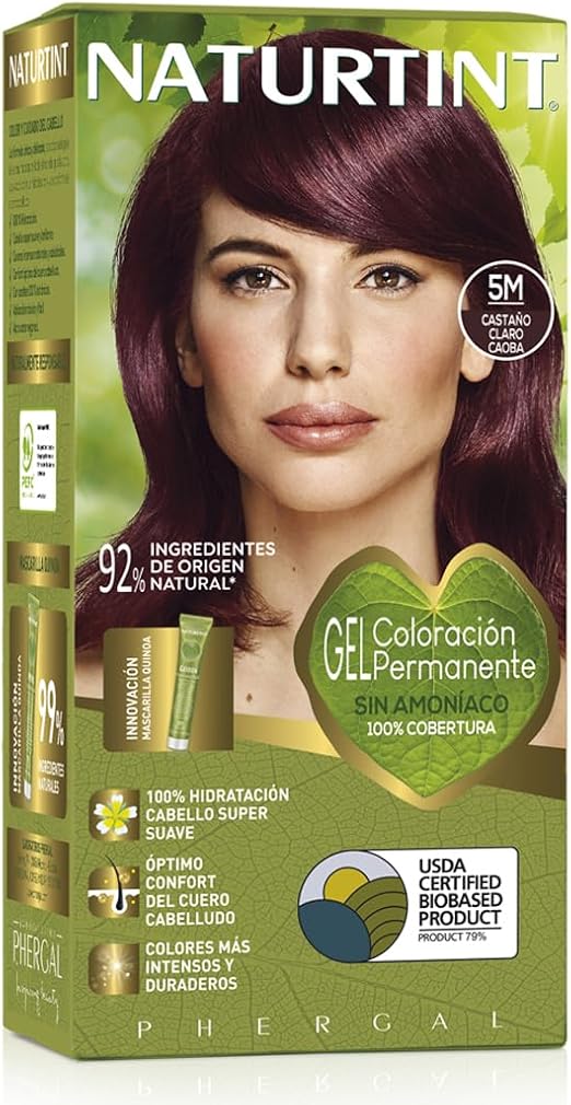 Detalle de NATURTINT Biobased Castaño Claro Caoba 🌿 Tinte Natural Permanente