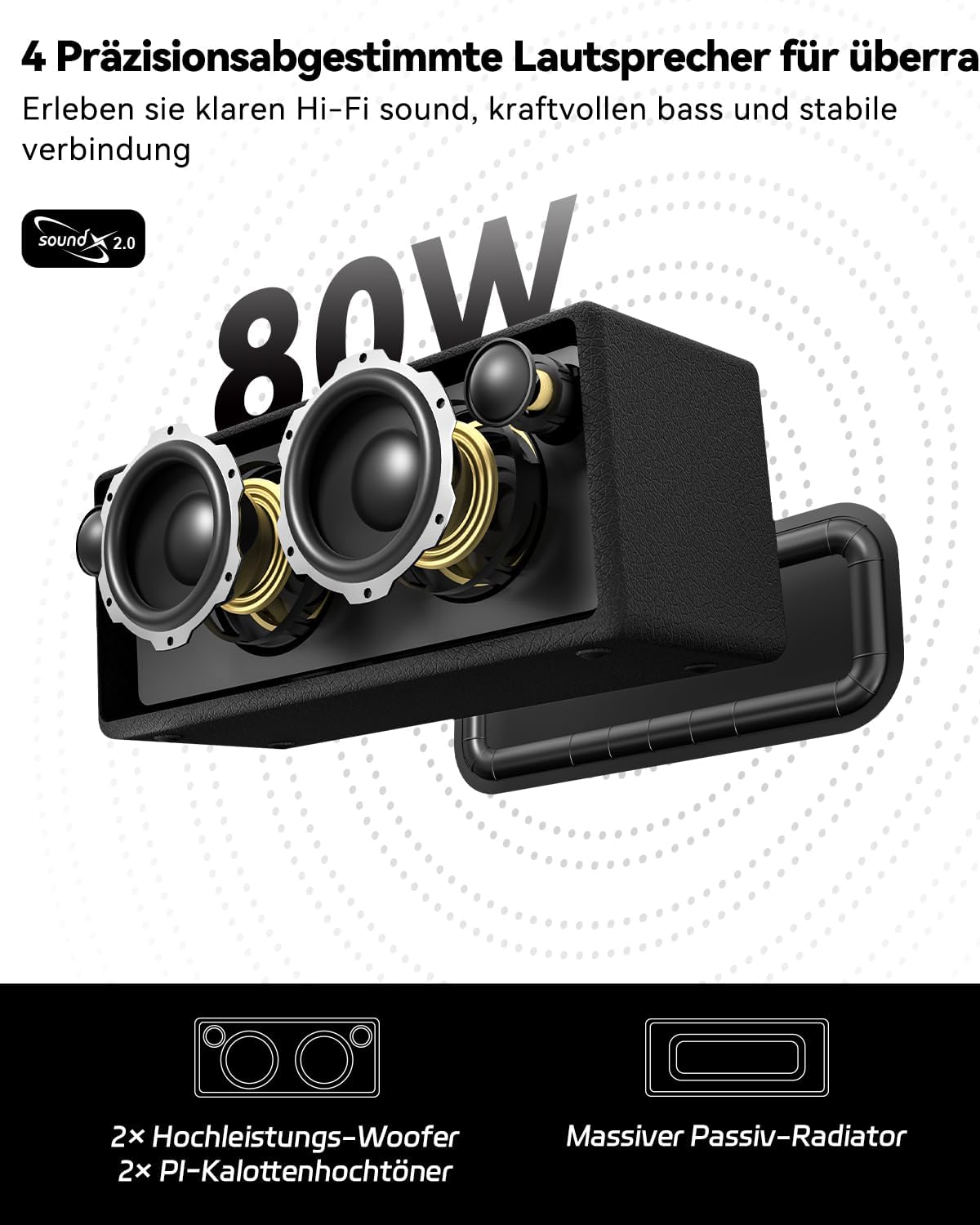 Detalle 2 de Bluetooth Lautsprecher 50W Kabellos IP67
