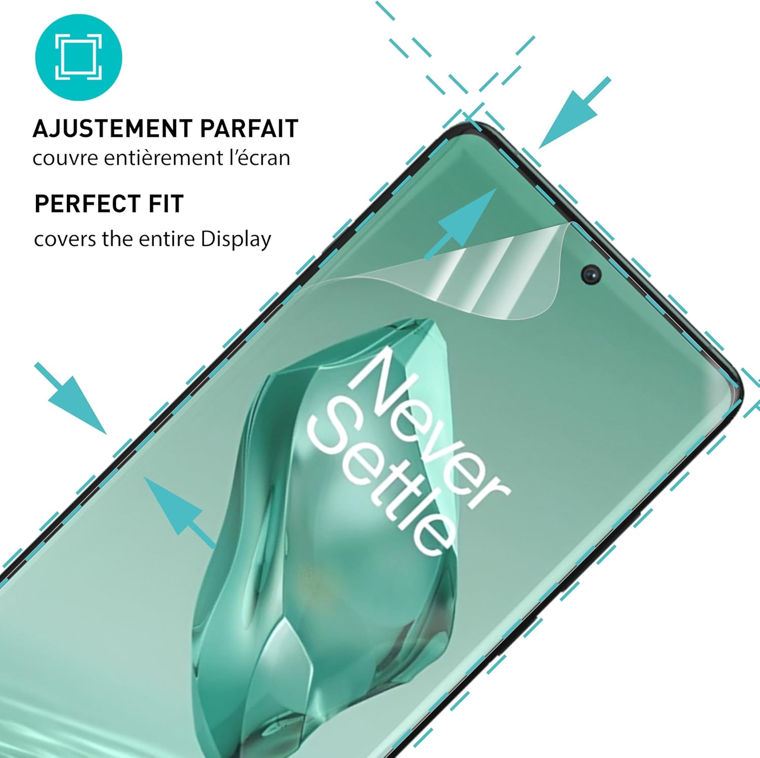 Detalle de smartect Protecteur d’écran TPU pour OnePlus 12 (2 pièces, transparent) avec cadre d’installation