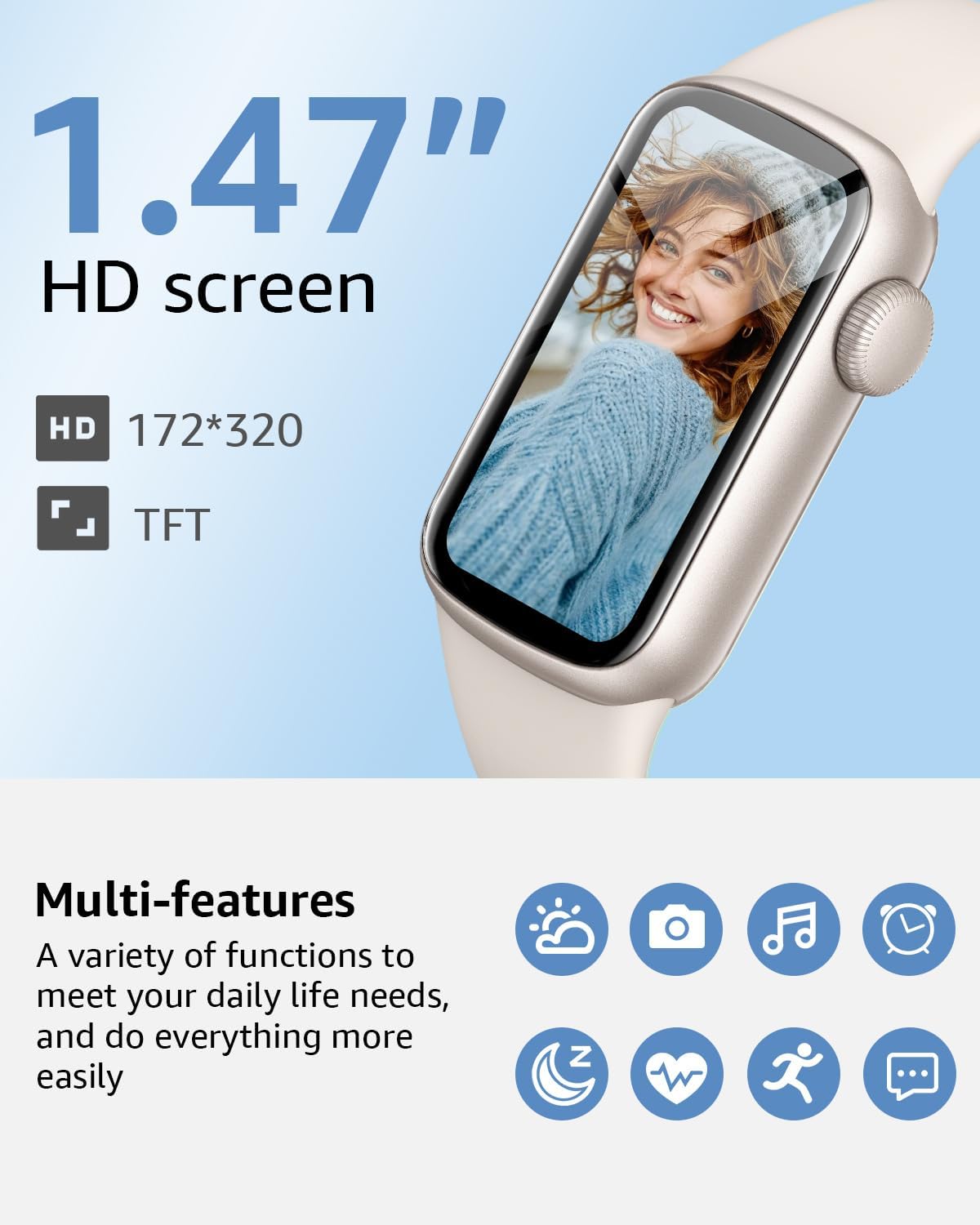 Thumbnail 2 de BUTFORFIT B6 Fitness Tracker Smart Watch with 1.47" TFT Touch Display, Heart Rate, Sleep & IP68