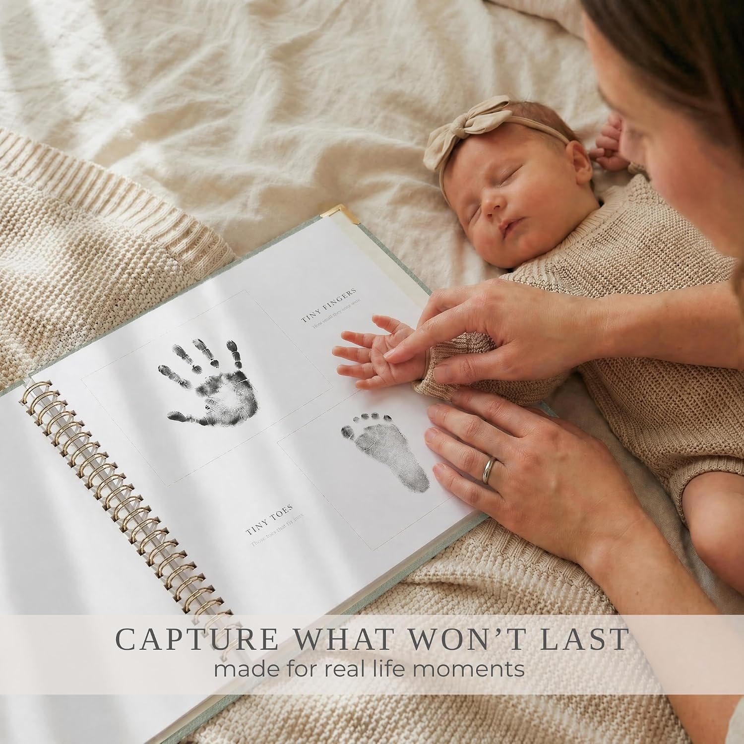 Thumbnail 5 de ZICOTO zic-babyb5-sa_23-167c Baby Memory Book, Sage Linen, Birth to Age 5