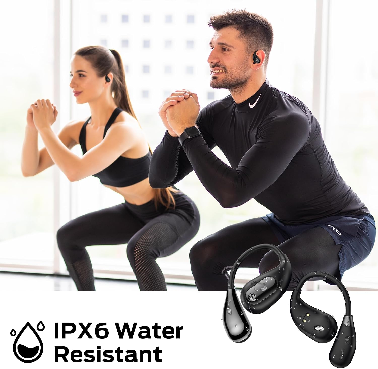 Detalle 1 de Monster AC210 E29 Open-Ear Earbuds, Bluetooth 5.4 and IPX5 Water Resistance