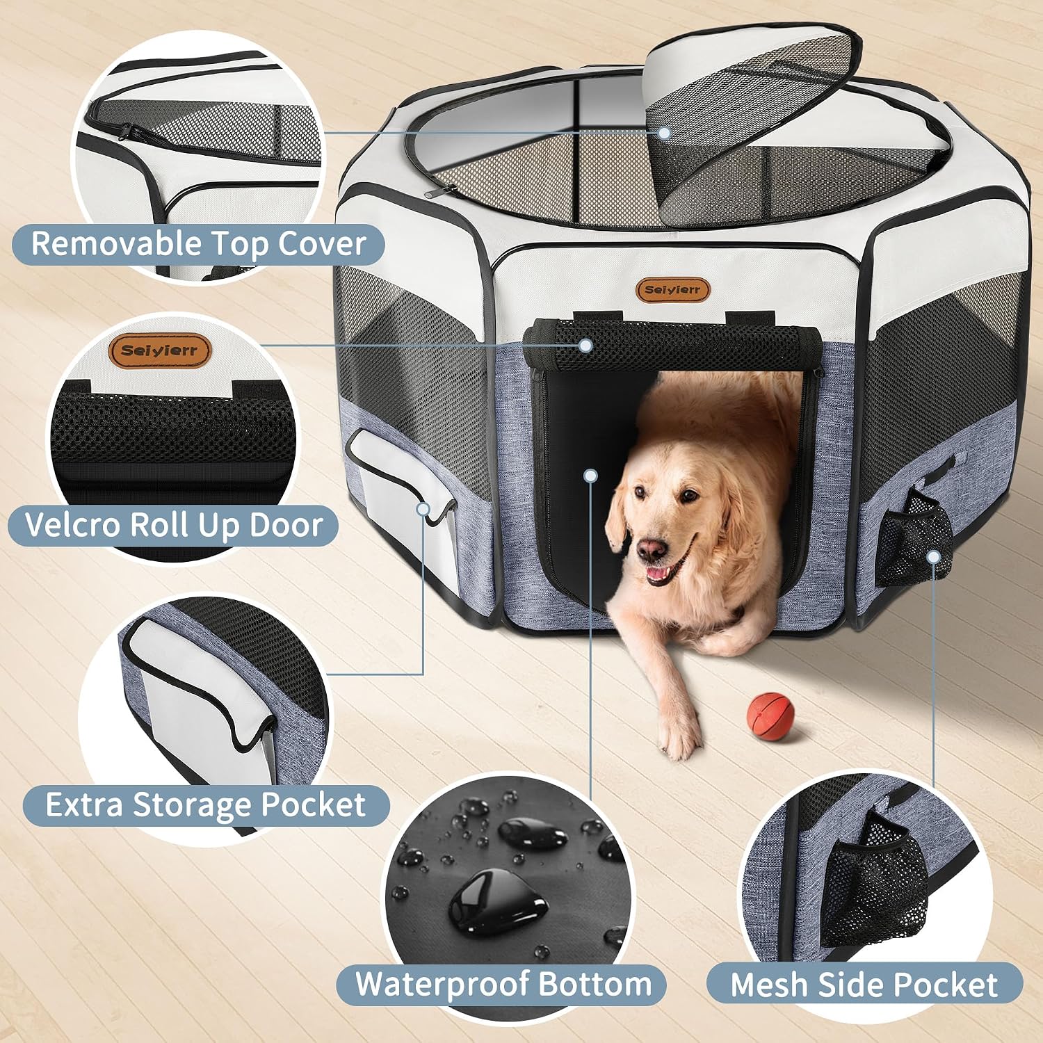 Thumbnail 2 de Foldable pet playpen, 59-inch