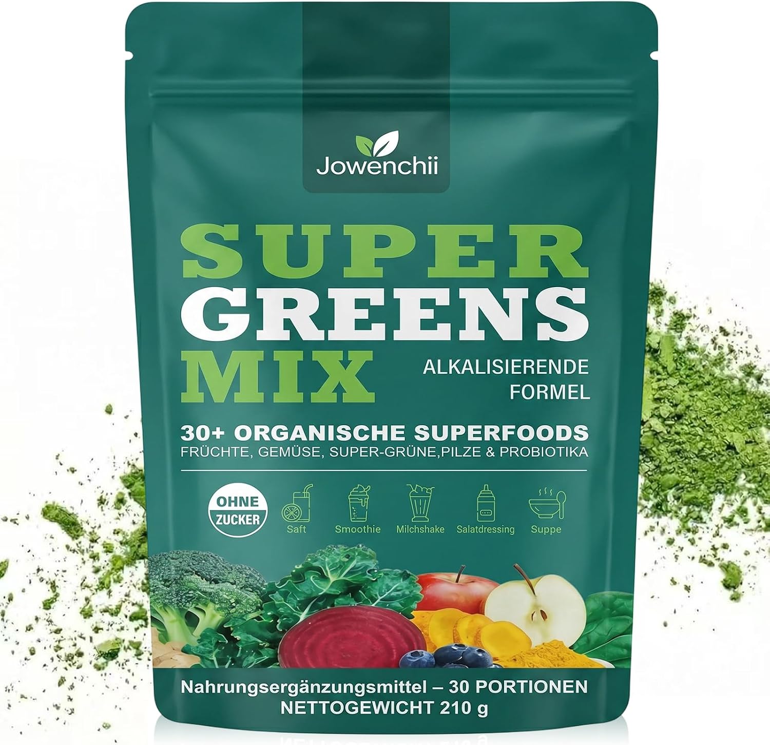Grüne Entgiftungspulver – Grünes Superfood Pulver Helfer (33 Zutaten mit Spirulina & Chlorella)