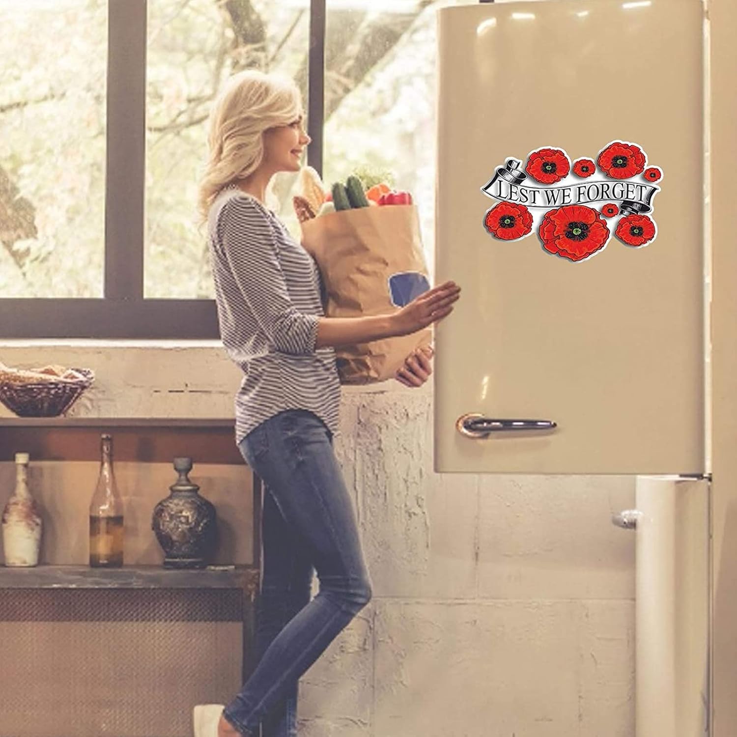 Detalle 2 de Poppy Flower Car Sticker 2pc