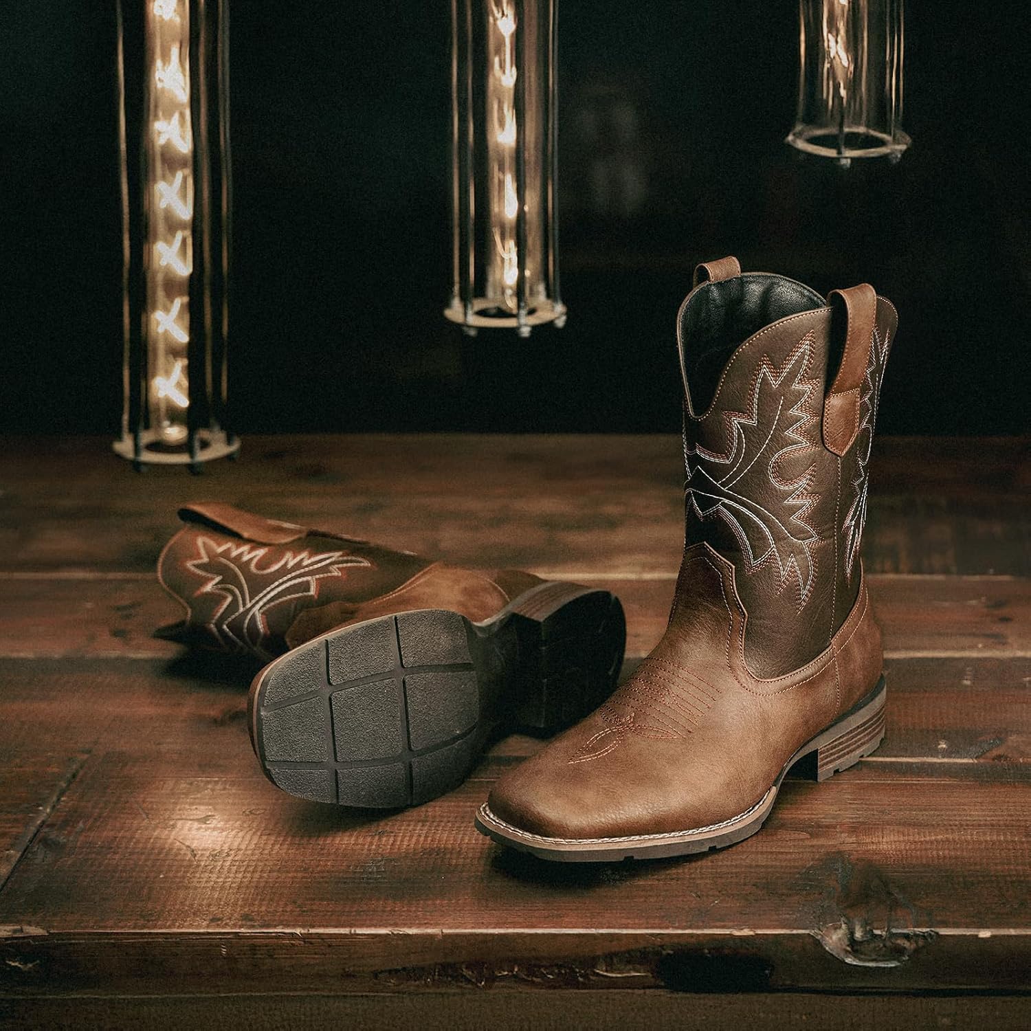 Detalle 2 de Lumeheel Men's Cowboy Boots in Faux Leather