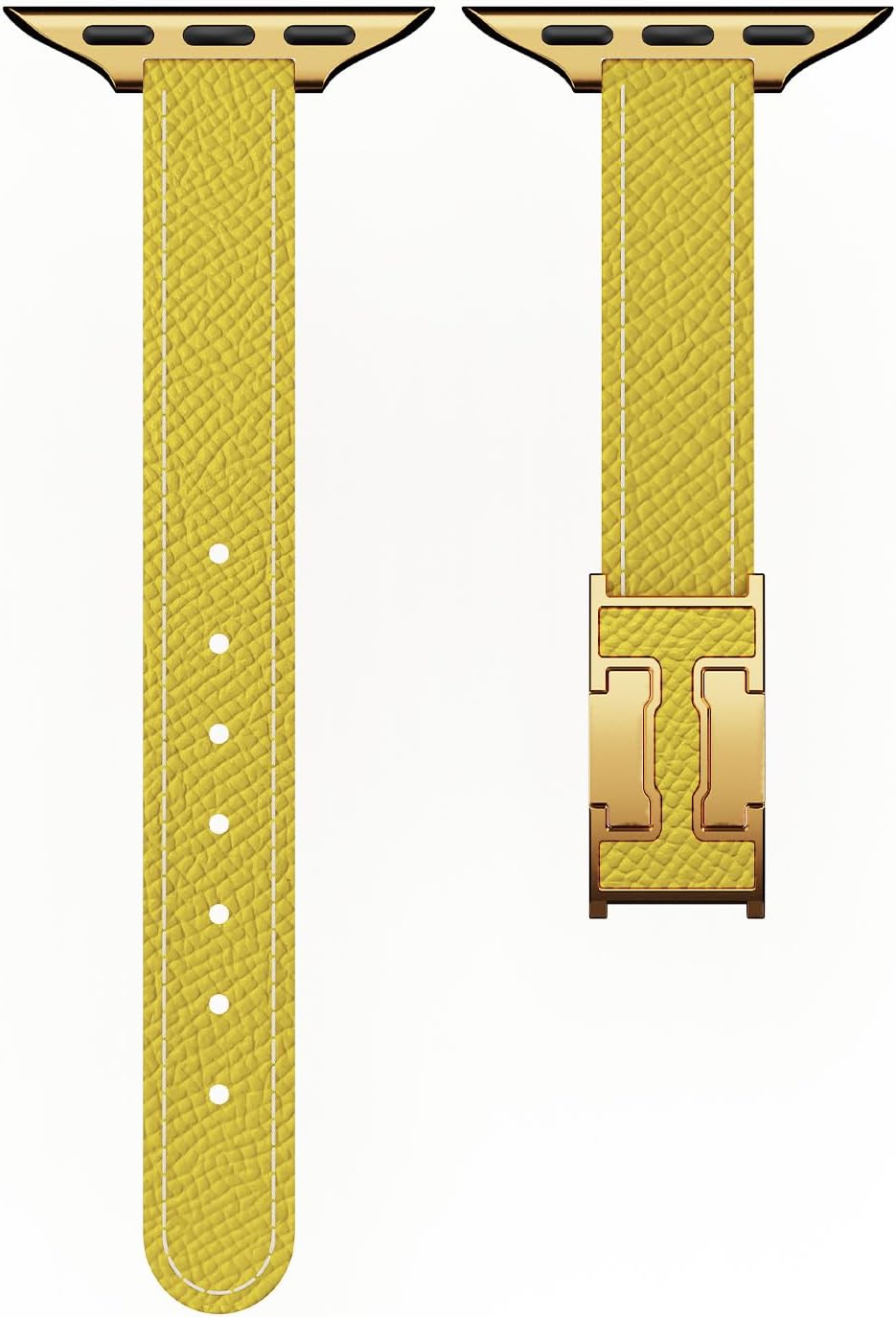 Detalle 1 de CrazyGrass Slim Leather Apple Watch Band with H-Shaped Magnetic Clasp