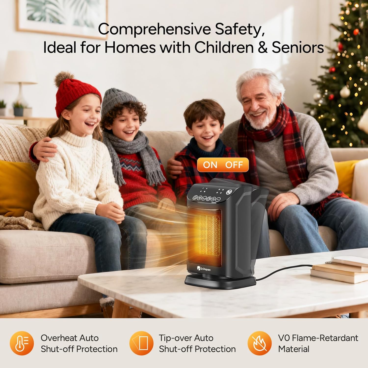 Thumbnail 6 de DR.PREPARE 1500W Small Space Heater with Thermostat