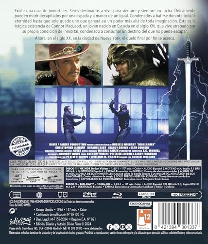 Thumbnail 1 de Los Inmortales (Highlander) 4K UHD + Blu-ray