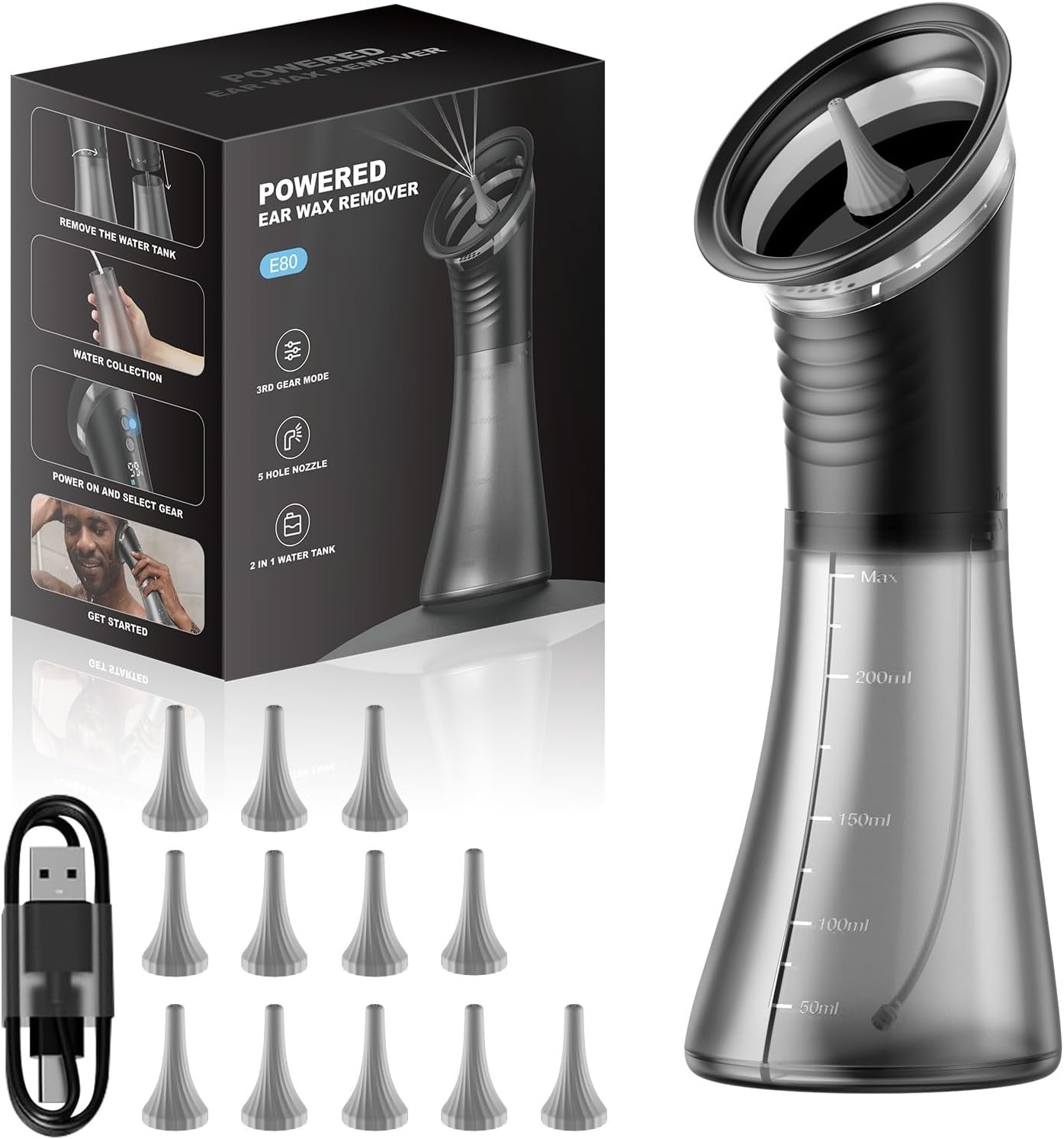 Detalle de SVQSS Electric Ear Wax Removal Kit, IPX5