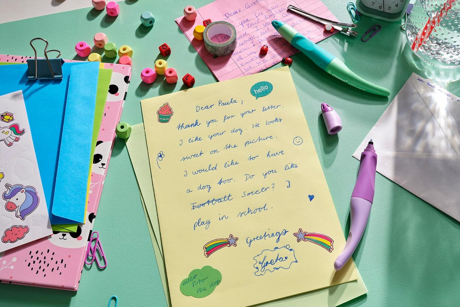 Thumbnail 5 de STABILO ergonomischer Tintenroller für Rechtshänder EASYoriginal Pastel (minzgrün-blau, löschbar) inkl. Patrone