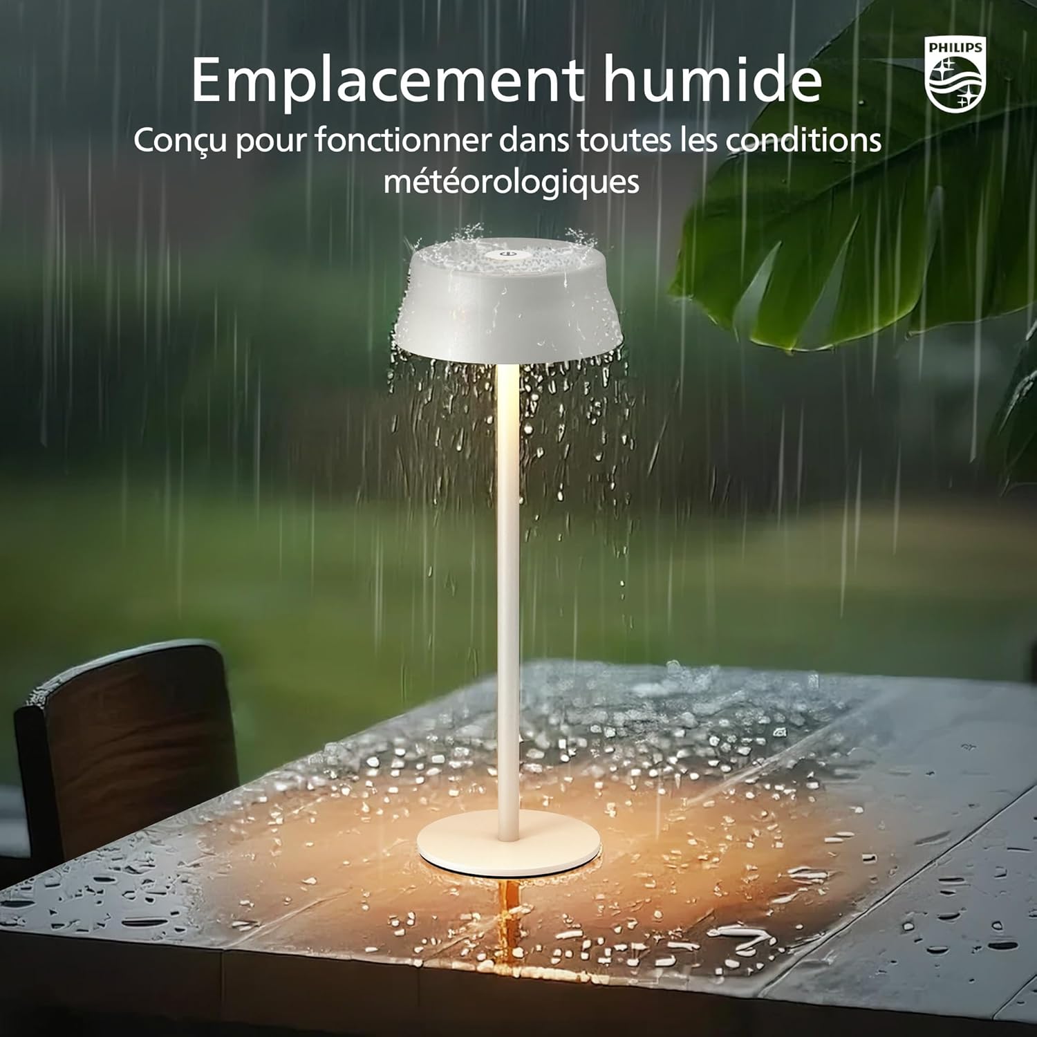 Thumbnail 6 de Philips Lampe de table LED sans fil portable étanche à batterie rechargeable – 2 hauteurs, contrôle tactile et 3 couleurs