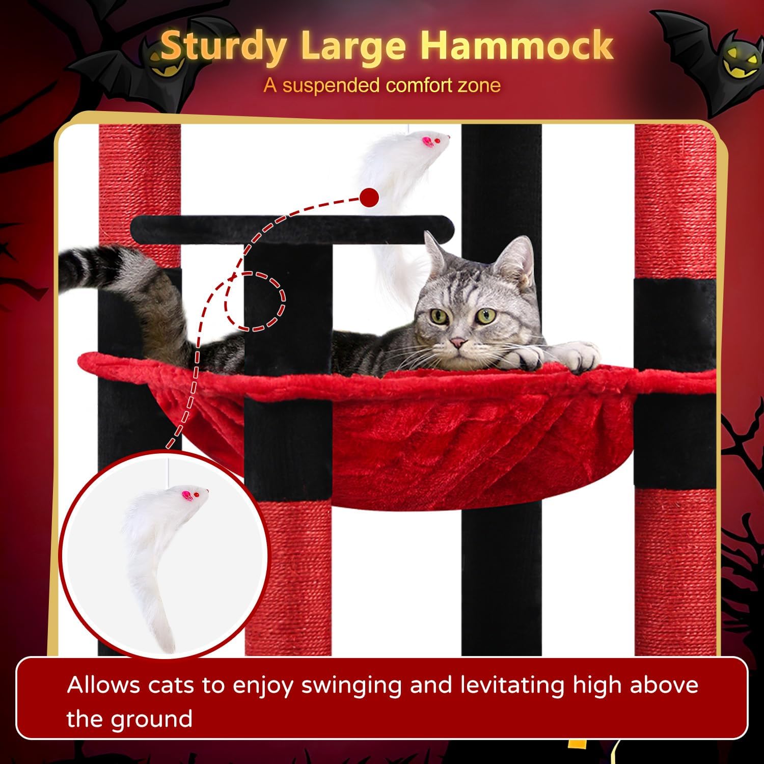 Detalle de Globlazer F53 Gothic Cat Tree Tower, 5 Levels, Hammock and Condo