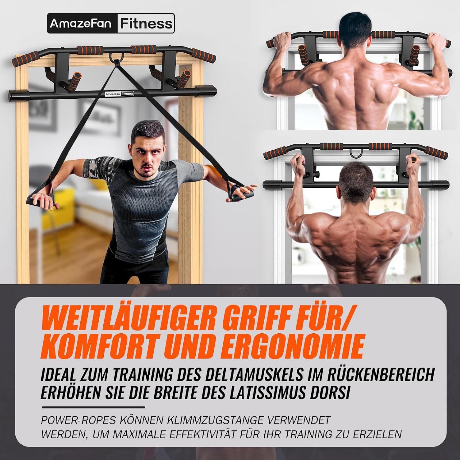 Detalle 2 de AmazeFan Klimmzugstange 2024 Upgrade für Türrahmen 🏋