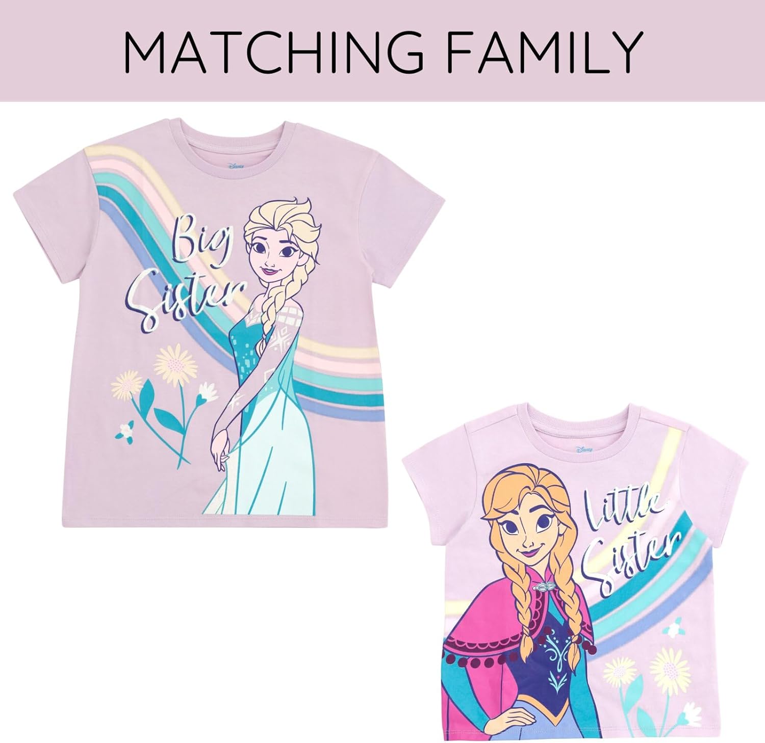 Detalle de Disney P-B4T1263MM Elsa Short-Sleeve Graphic T-Shirt for Girls, Glitter Design