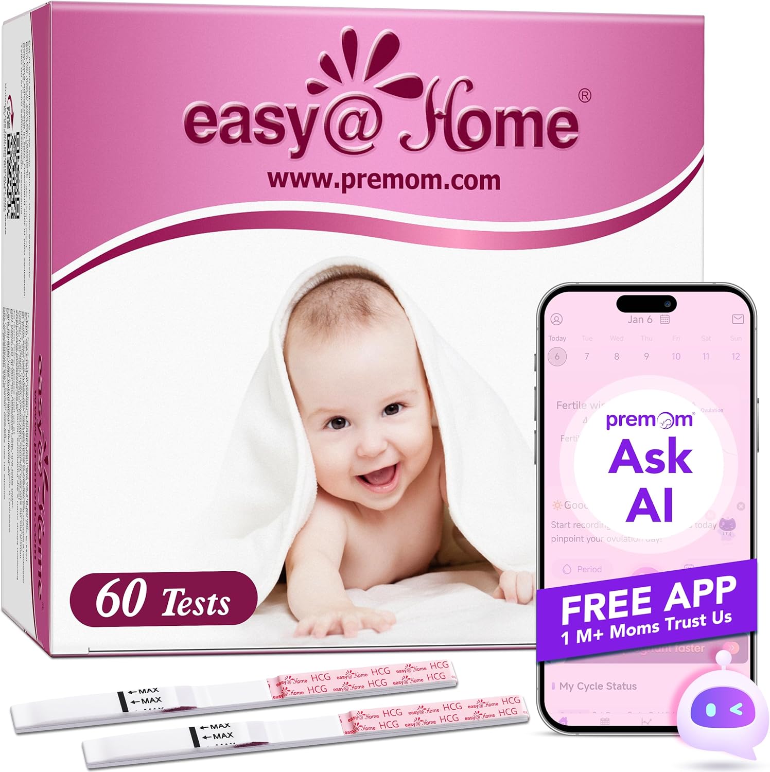 Easy@Home 60 x Schwangerschaftstest 10 mIU/ml