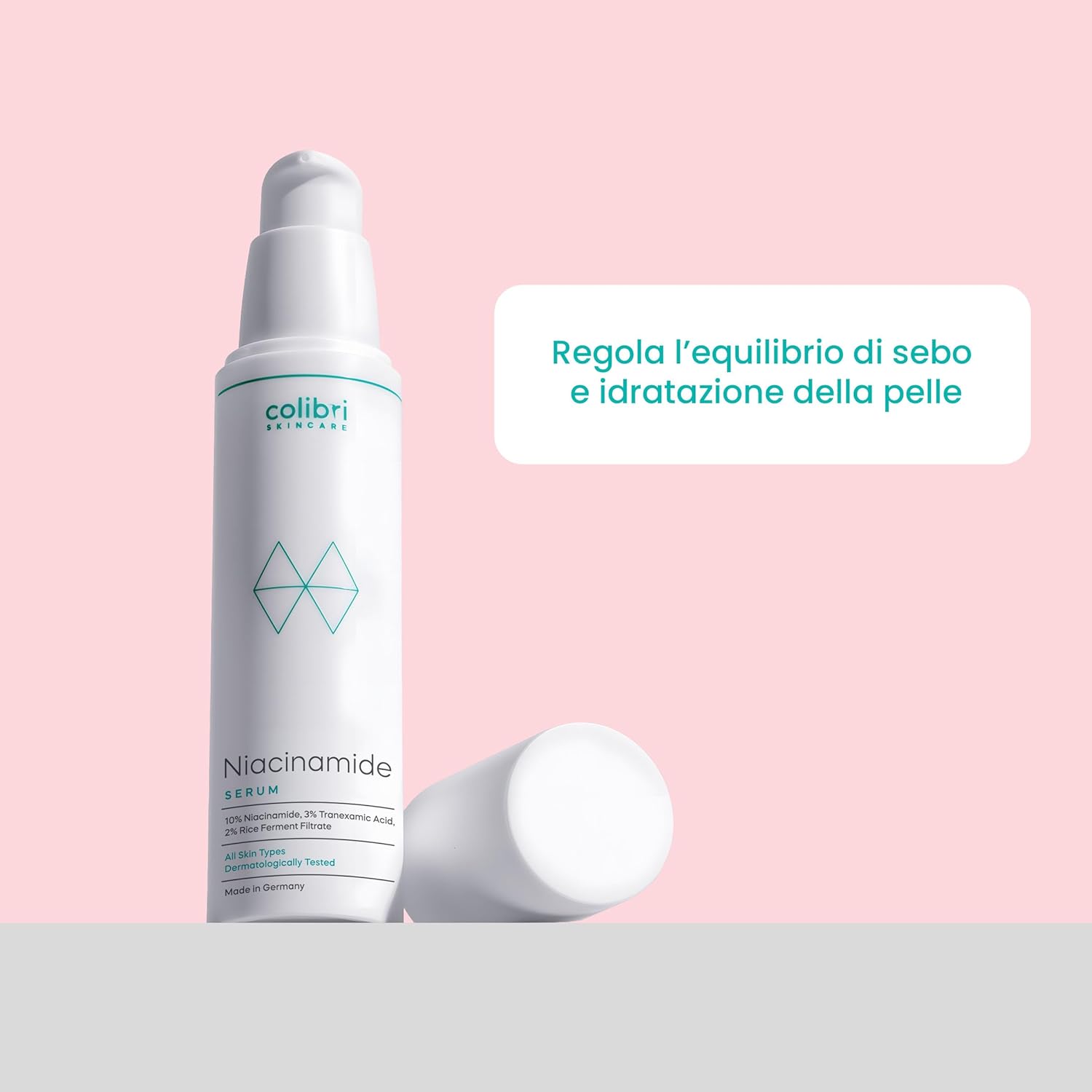 Detalle de colibri skincare Siero alla niacinamide 10% da 50 ml per pori visibilmente raffinati e pelle impura