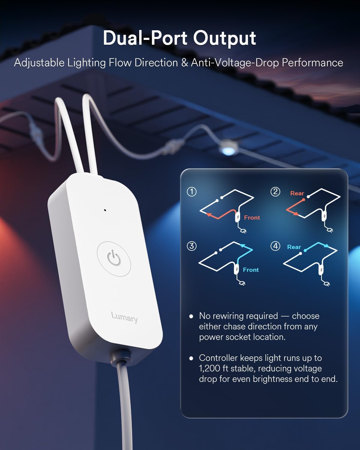 Detalle de Lumary Permanent Outdoor Lights, 100 ft