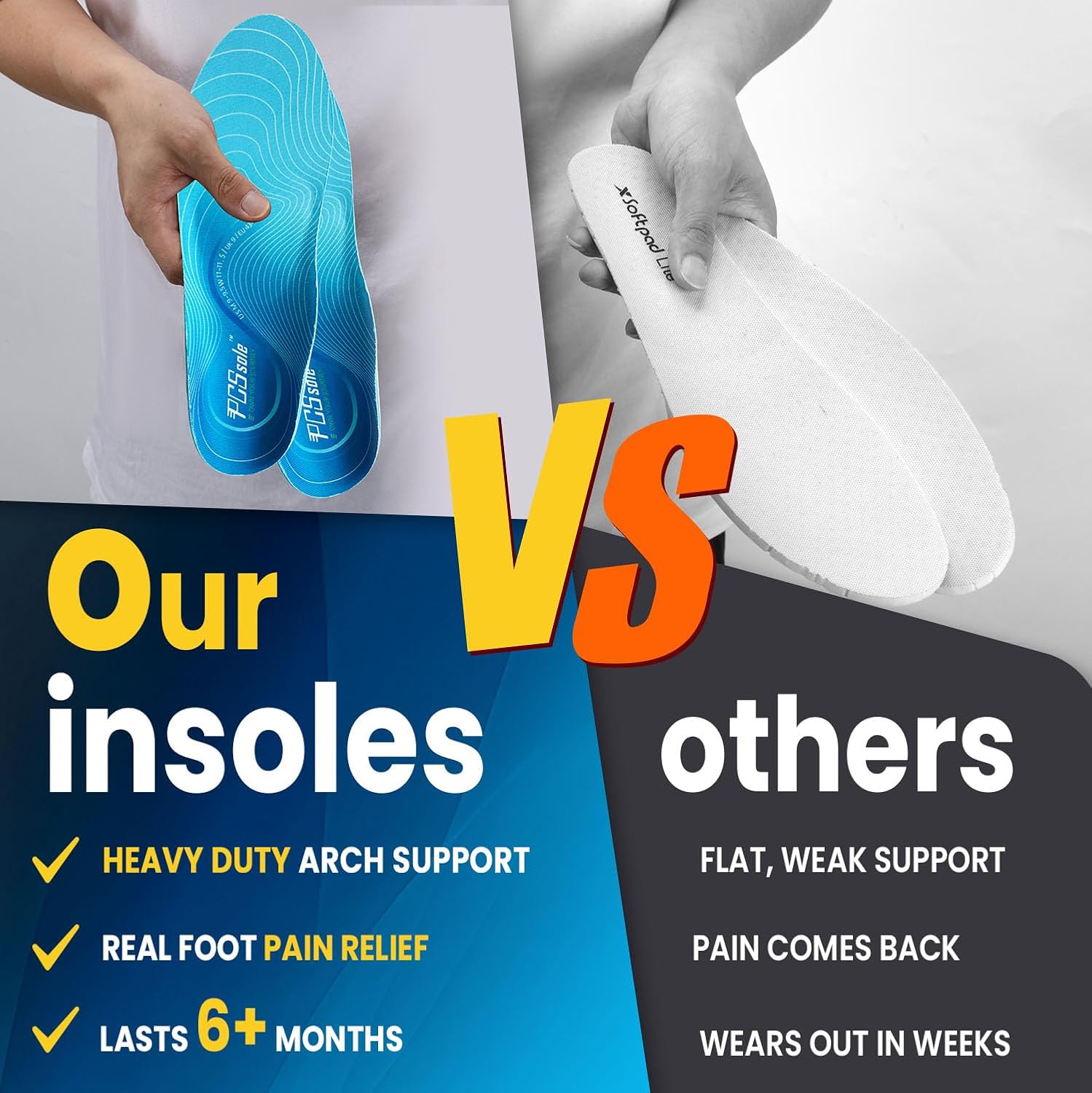 Thumbnail 6 de PCSsole Orthotic Insoles, Men's 13–13.5/Women's 15–15.5