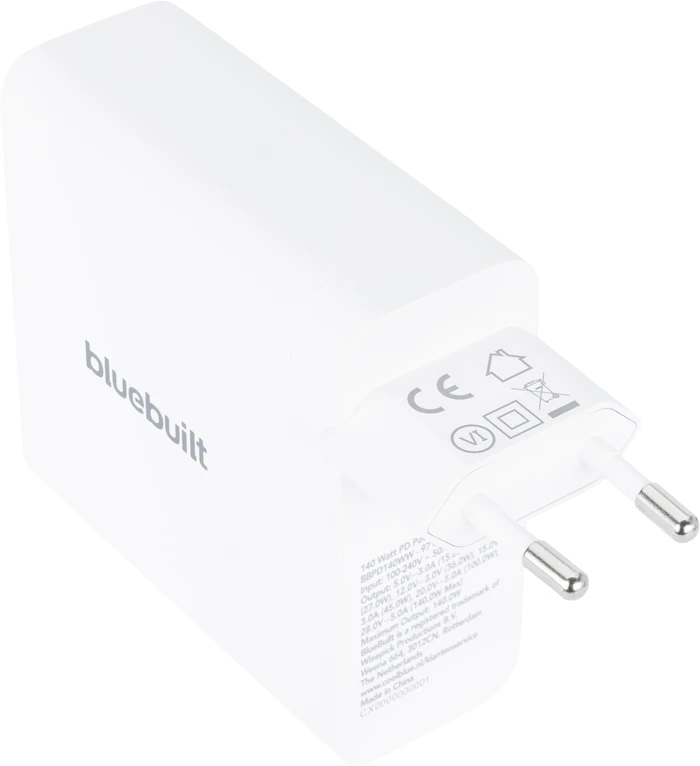 Thumbnail 9 de BlueBuilt 140-W-GaN-USB-C-Ladegerät (weiß) inkl. USB‑C-Kabel 240 W, 2 m Nylon (weiß)