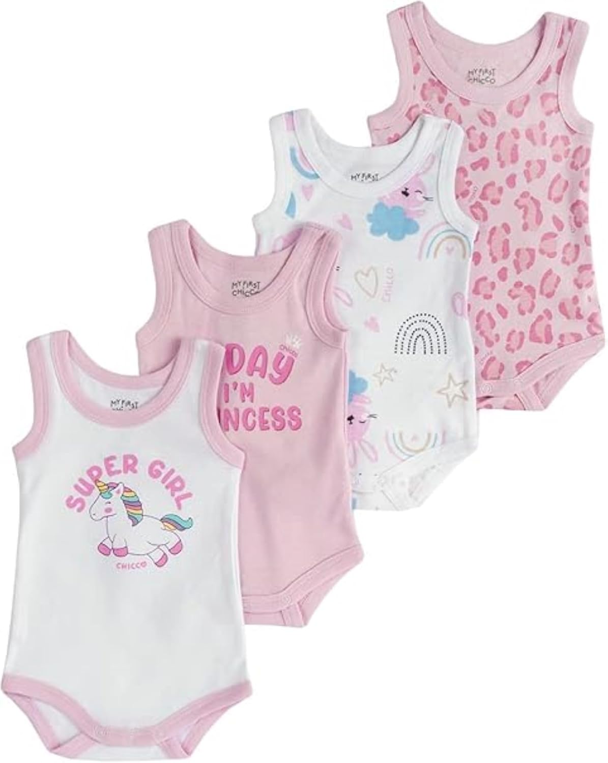 Thumbnail 5 de Chicco Body Neonato e Neonata – Set di 5 body a maniche, 100% cotone, unisex, 0–24 mesi, Designed in Italy