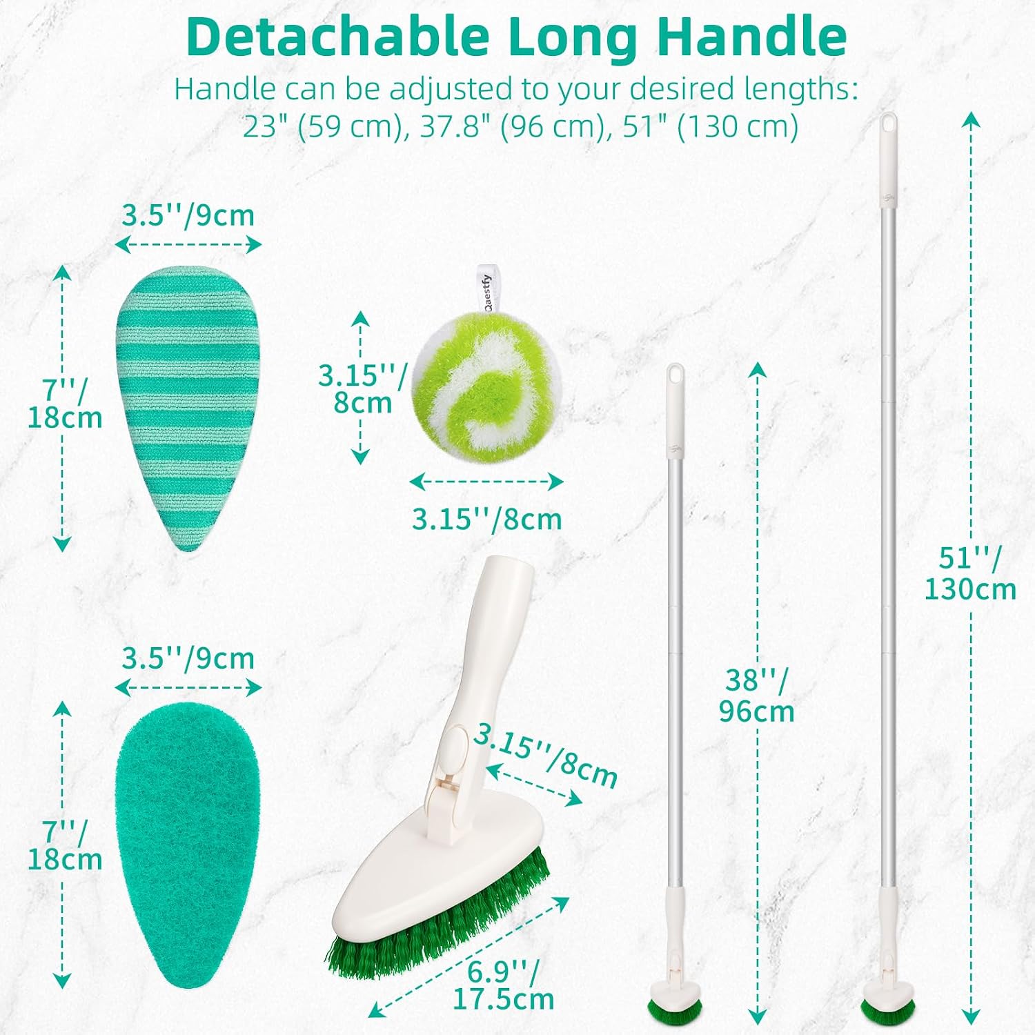 Detalle 2 de Qaestfy 4-in-1 Shower Scrubber for Tub and Tile