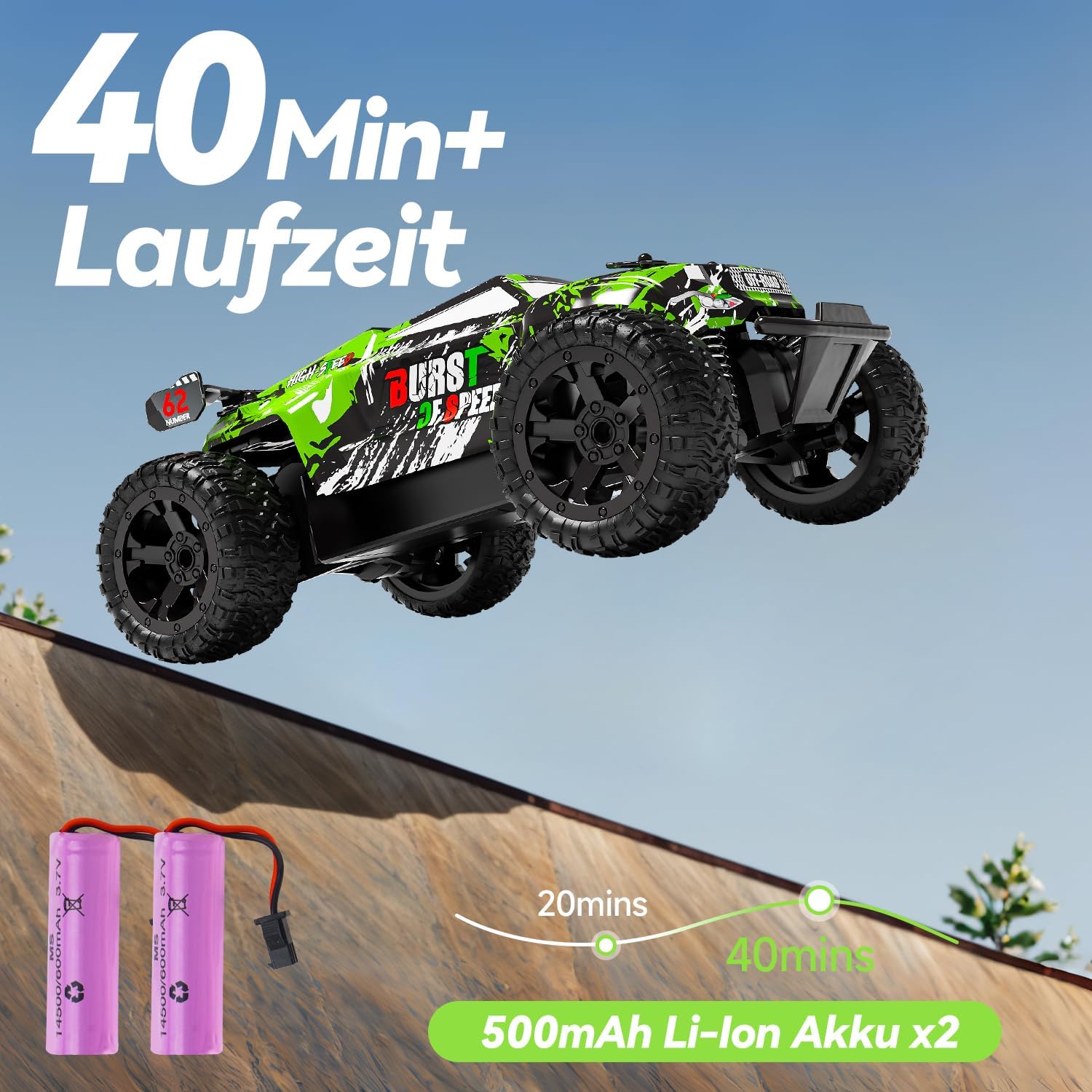 Detalle 2 de PENGBU RC DH666-84A RC-monstertruck 1:18 met 2,4 GHz en verlichting