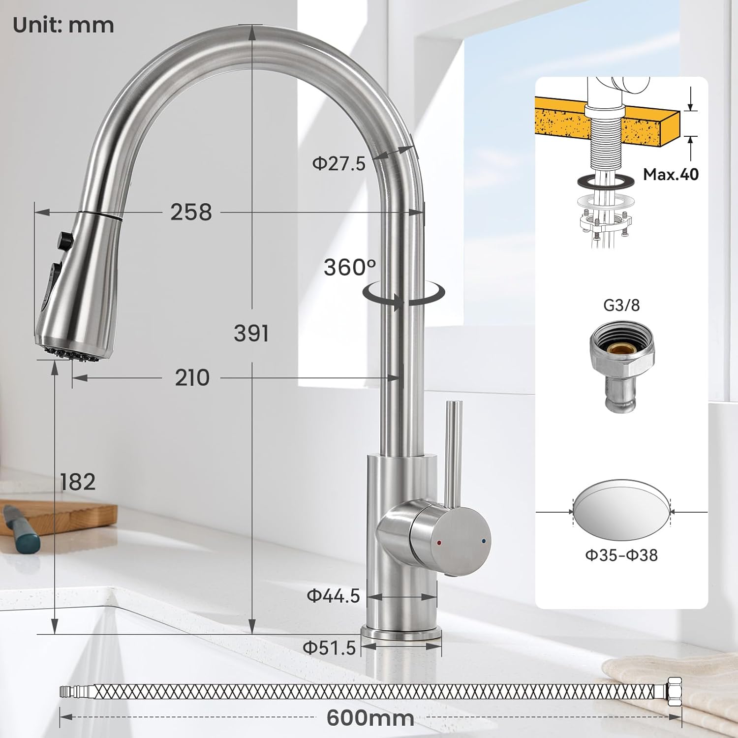 Thumbnail 4 de CECIPA Rubinetto Miscelatore 40CM per cucina