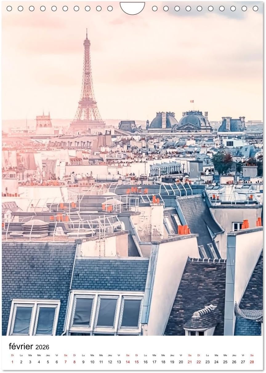 Thumbnail 4 de CALVENDO „Visite de Paris“ Wandkalender 2026 DIN A4 hoch – Fotokalender mit 12 Motiven