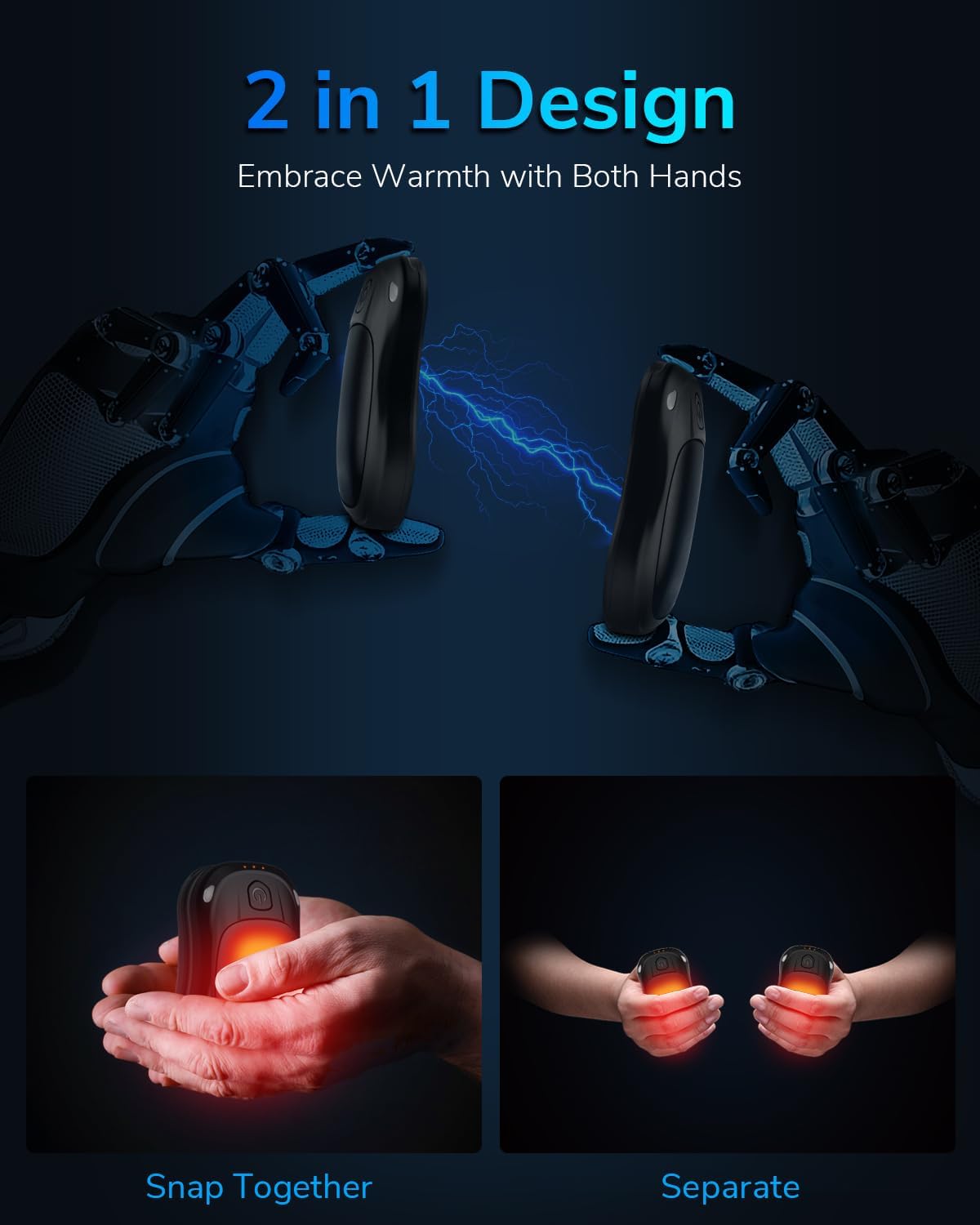 Detalle 2 de Rechargeable Hand Warmers 2 Pack — 20 hrs warmth