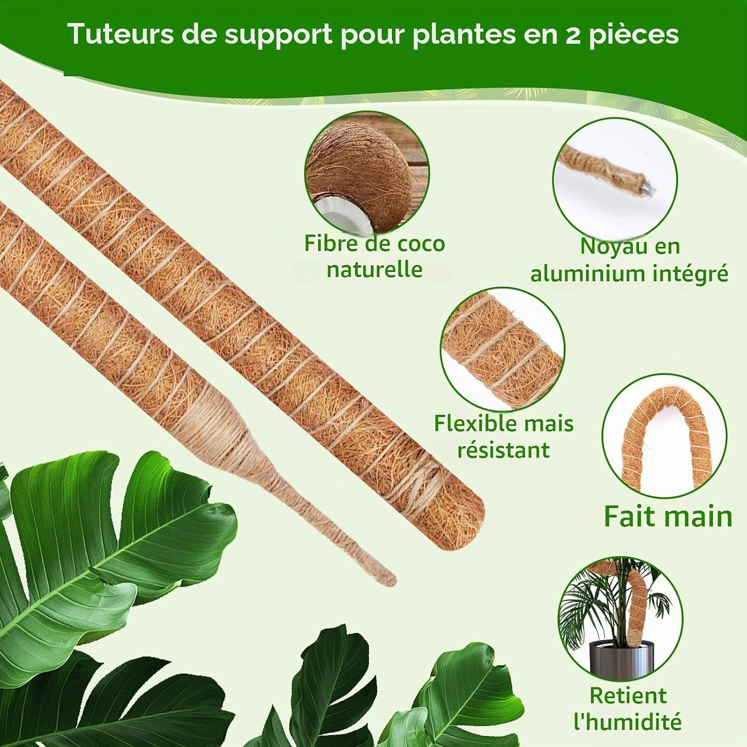Detalle 2 de Yeecka flexibele Monstera-plantenstandaard, set van 2
