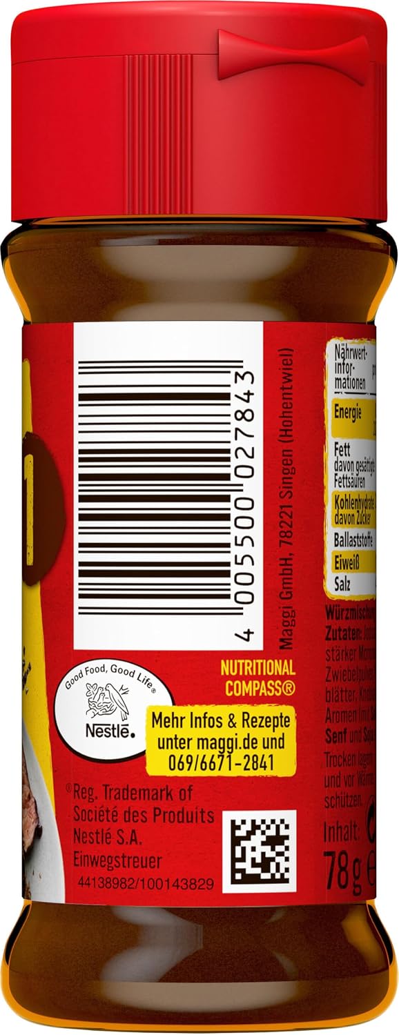 Detalle 2 de MAGGI Würzmischung 1 für gebratenes Fleisch – 8er Pack (8 x 78 g) im Streuer