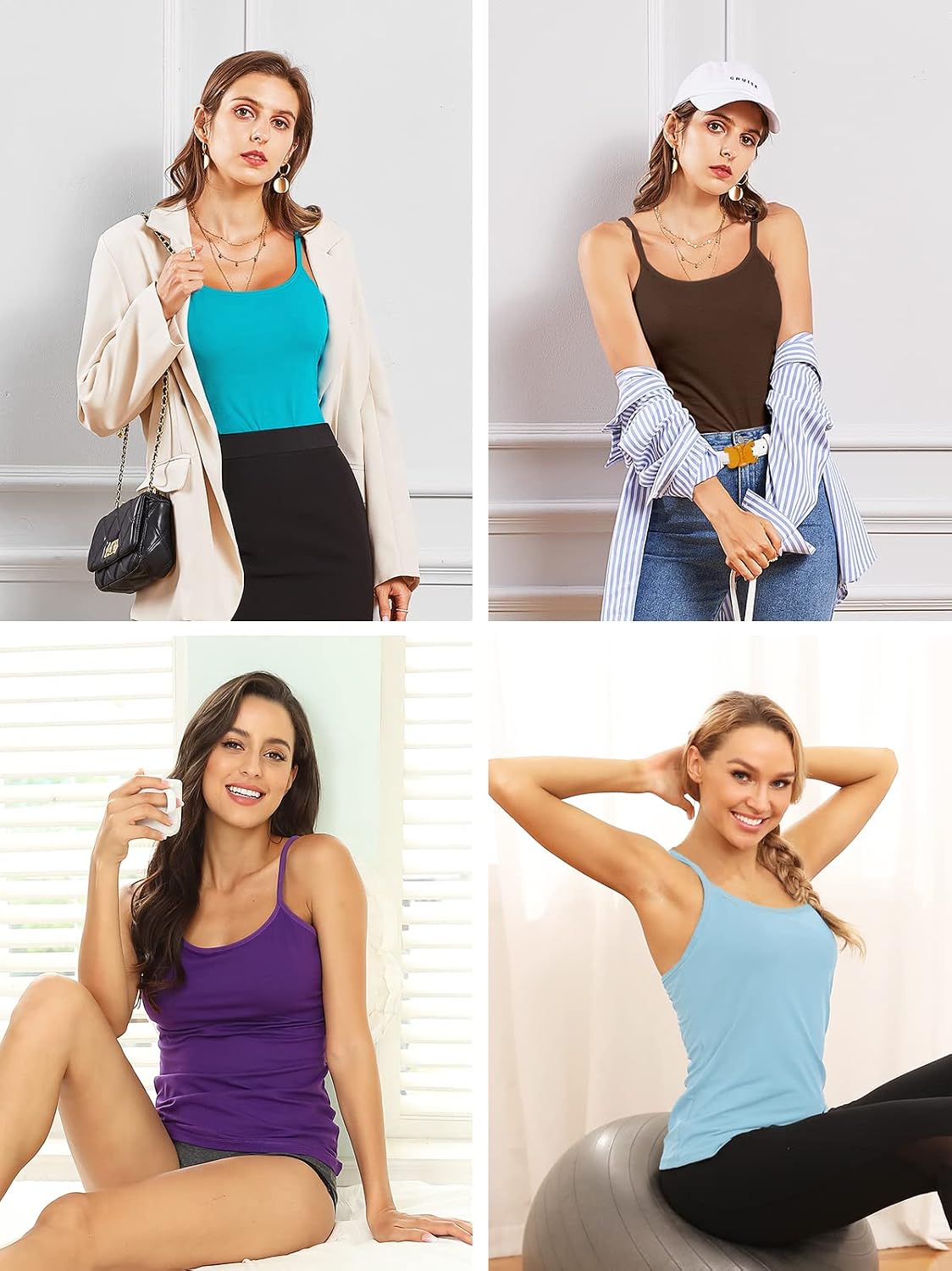 Thumbnail 6 de V FOR CITY Women's Cotton Cami, 2-Pack