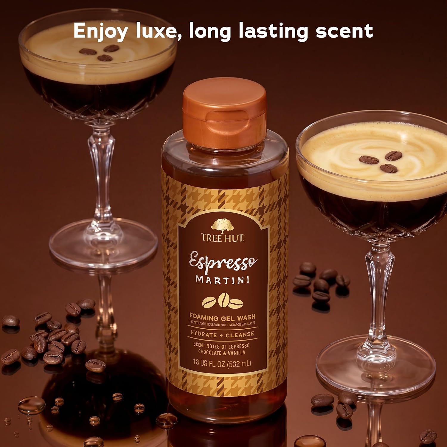Detalle 2 de Tree Hut Espresso Martini Foaming Body Wash, 18 Fl Oz with Shea Butter