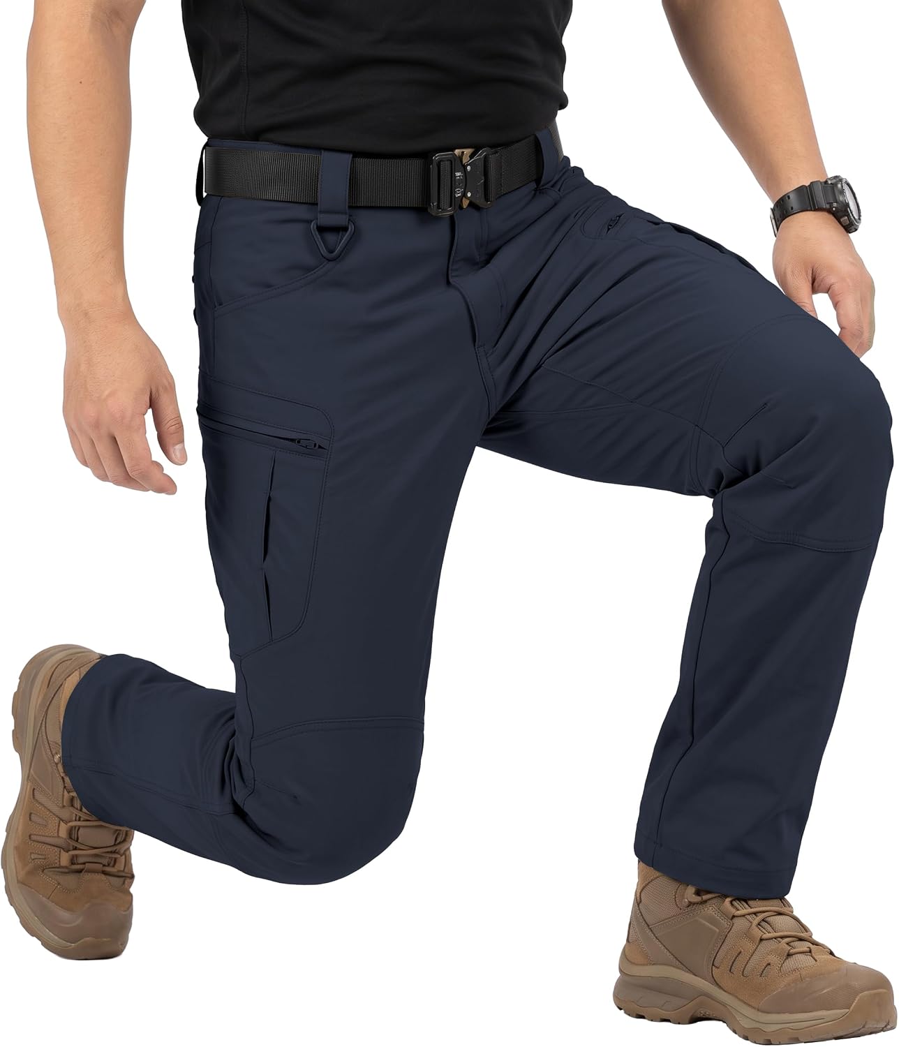 Detalle de Pillxter Men's Stretch Tactical Cargo Pants, 4-Way Stretch, 6 Pockets