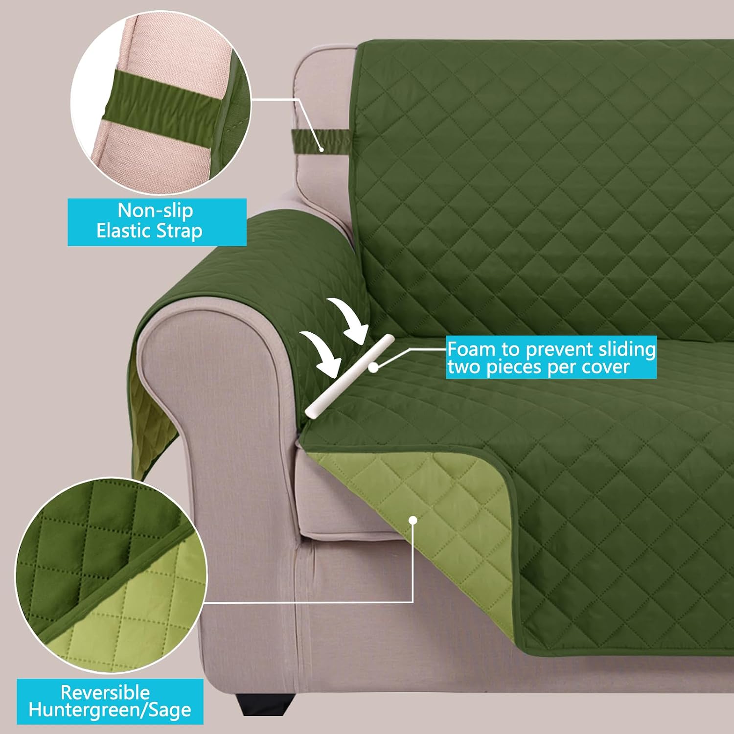 Detalle 1 de U-NICE HOME Loveseat Sofa Cover 54in ๐