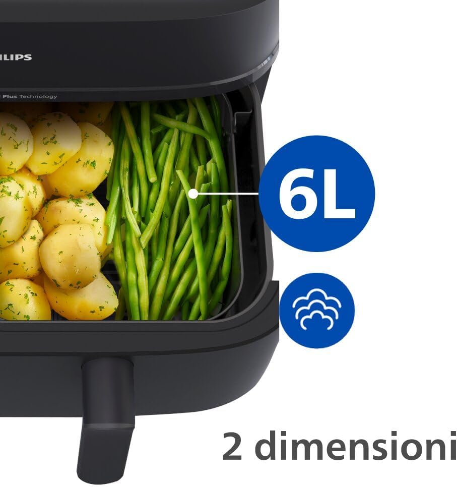 Thumbnail 5 de Philips Airfryer Serie 5000 doppio cestello con vapore: cottura a vapore, aria e combinata per 9 L
