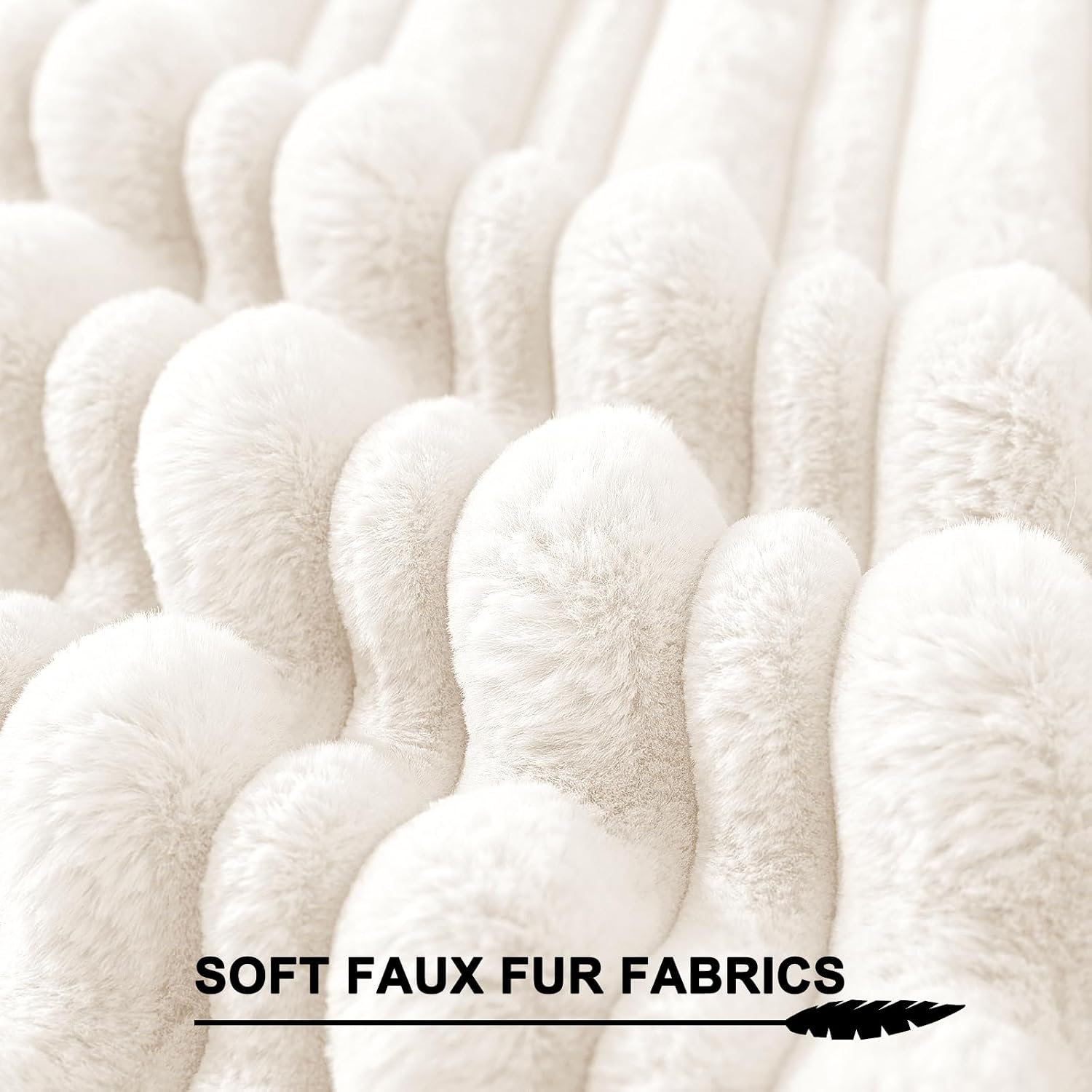 Detalle 2 de YSTELLAA Lot de 2 Housses de Coussin Velours 40x40 cm – Double face, rayures, blanc