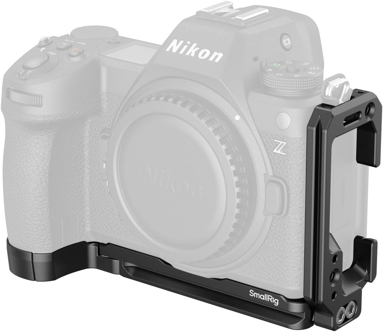 Detalle de SMALLRIG Plaque en L 4523 pour Nikon Z6III : support Arca, griffe froide et QD