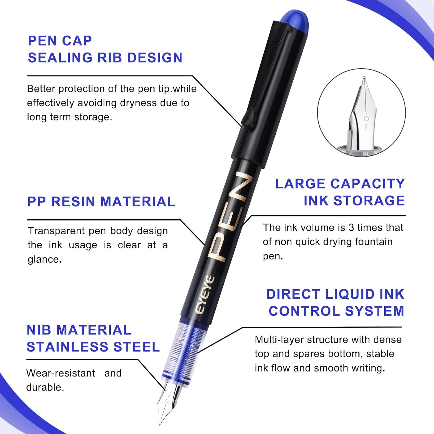 Detalle de Eyeye Disposable Fountain Pens, 0.5 mm