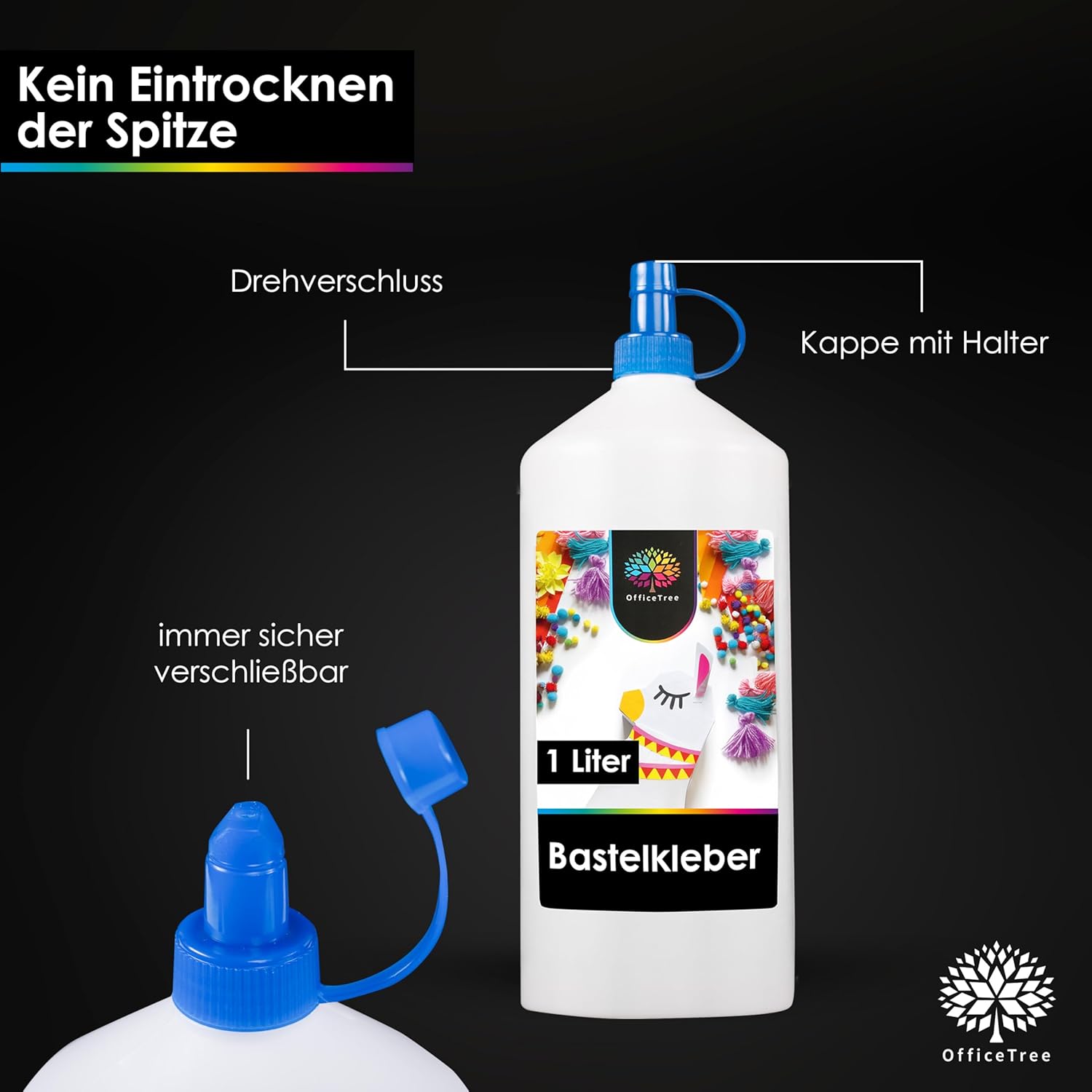 Detalle 2 de Flüssigkleber für Basteln 1 Liter OfficeTree