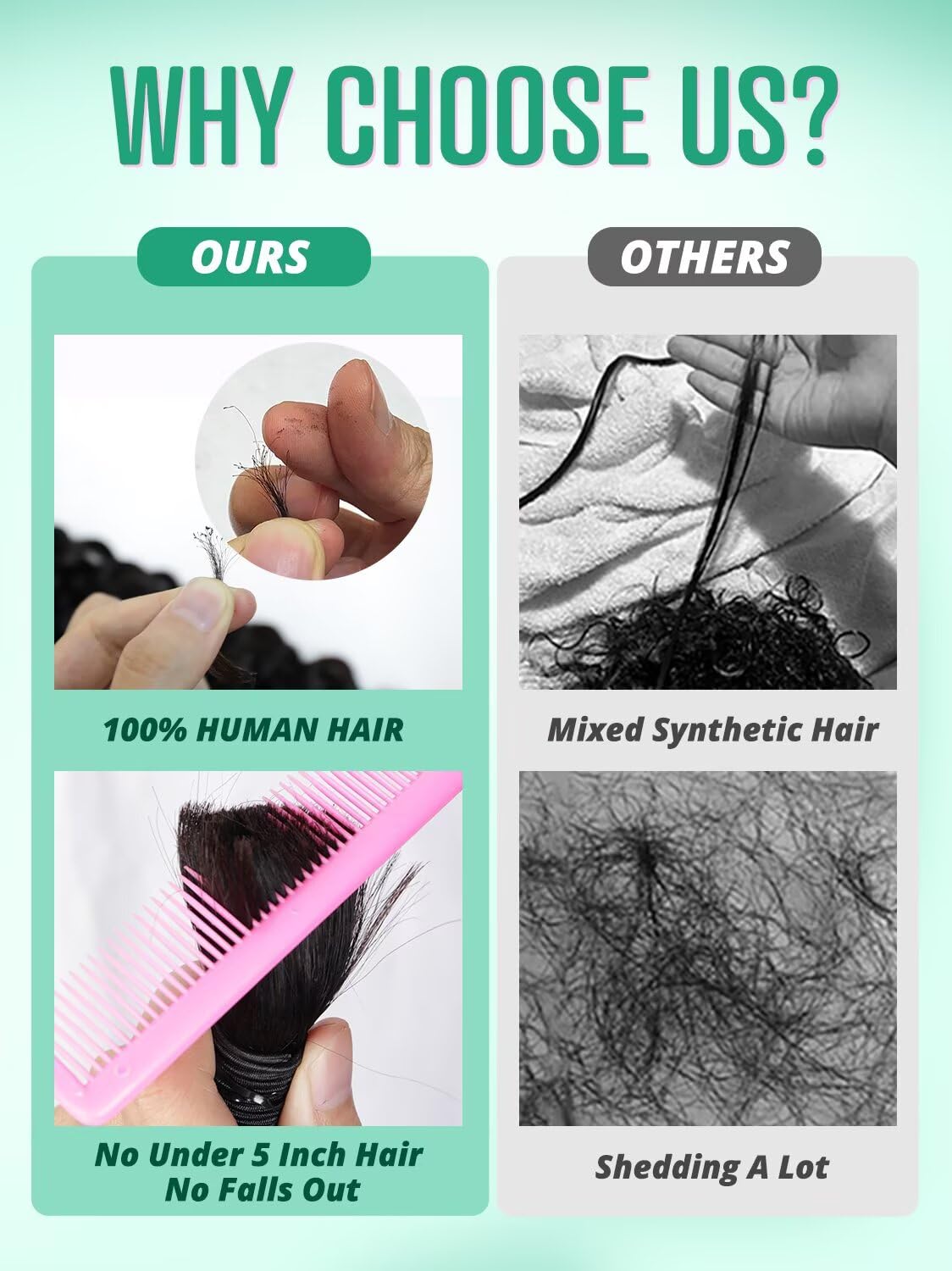 Thumbnail 3 de Boho Curly Braiding Hair 18 Inch 160g (5pcs) – 100% Virgin Brazilian Human Hair for Knotless & Bohemian Styles