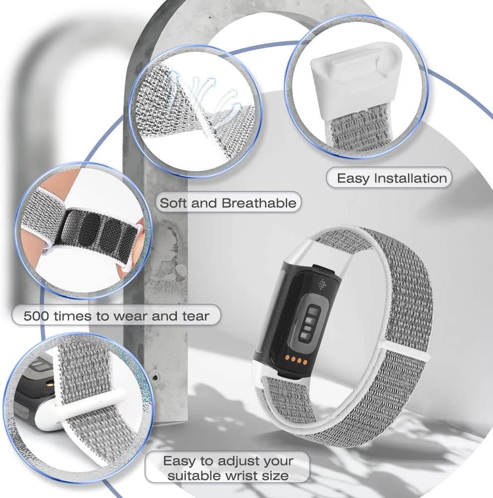 Detalle de Runostrich Sport Loop Nylon Watch Strap for Fitbit Charge 6/5