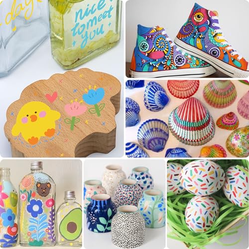 Detalle 2 de Carehabi Pennarelli Acrilici 24 colori per hobby creativi 🎨