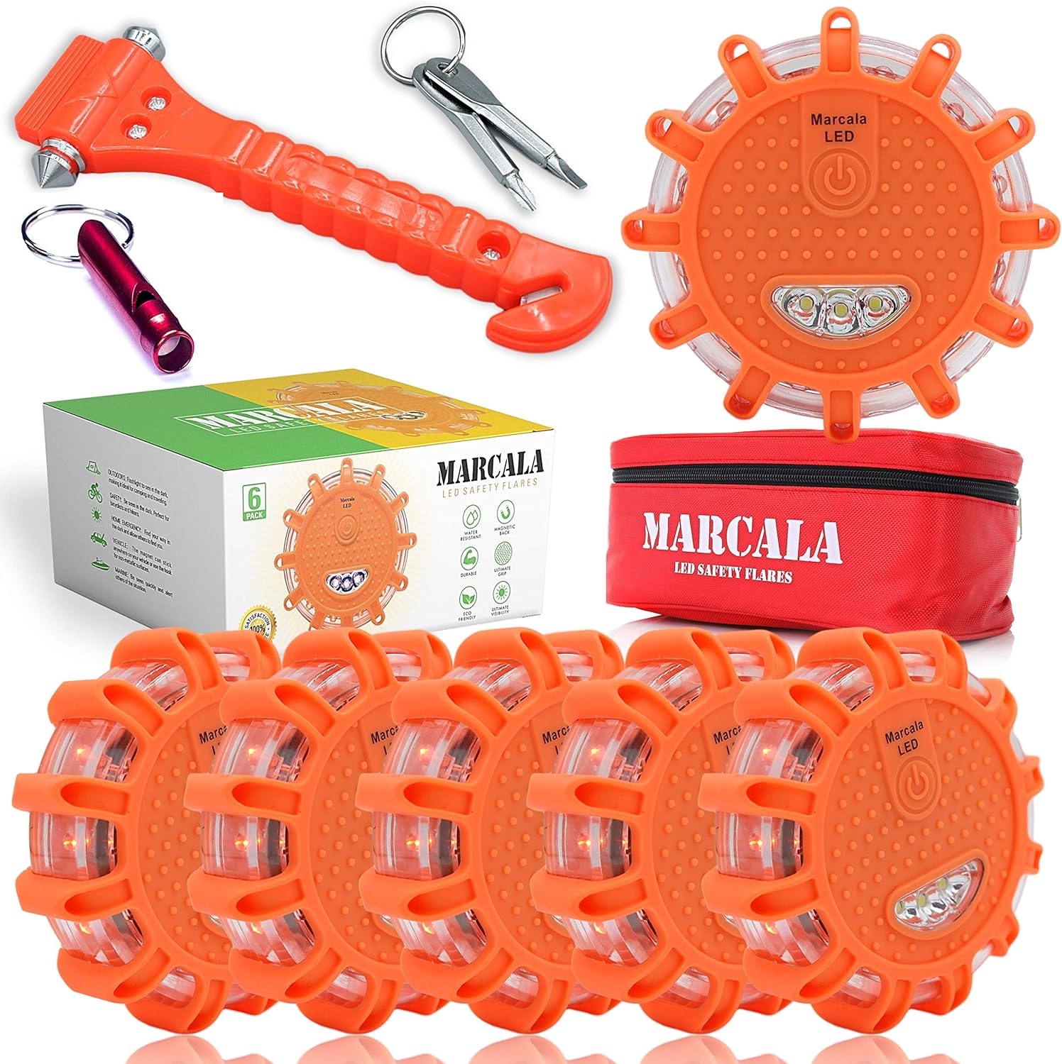 Thumbnail 6 de MARCALA Emergency LED Road Flares 3-Pack
