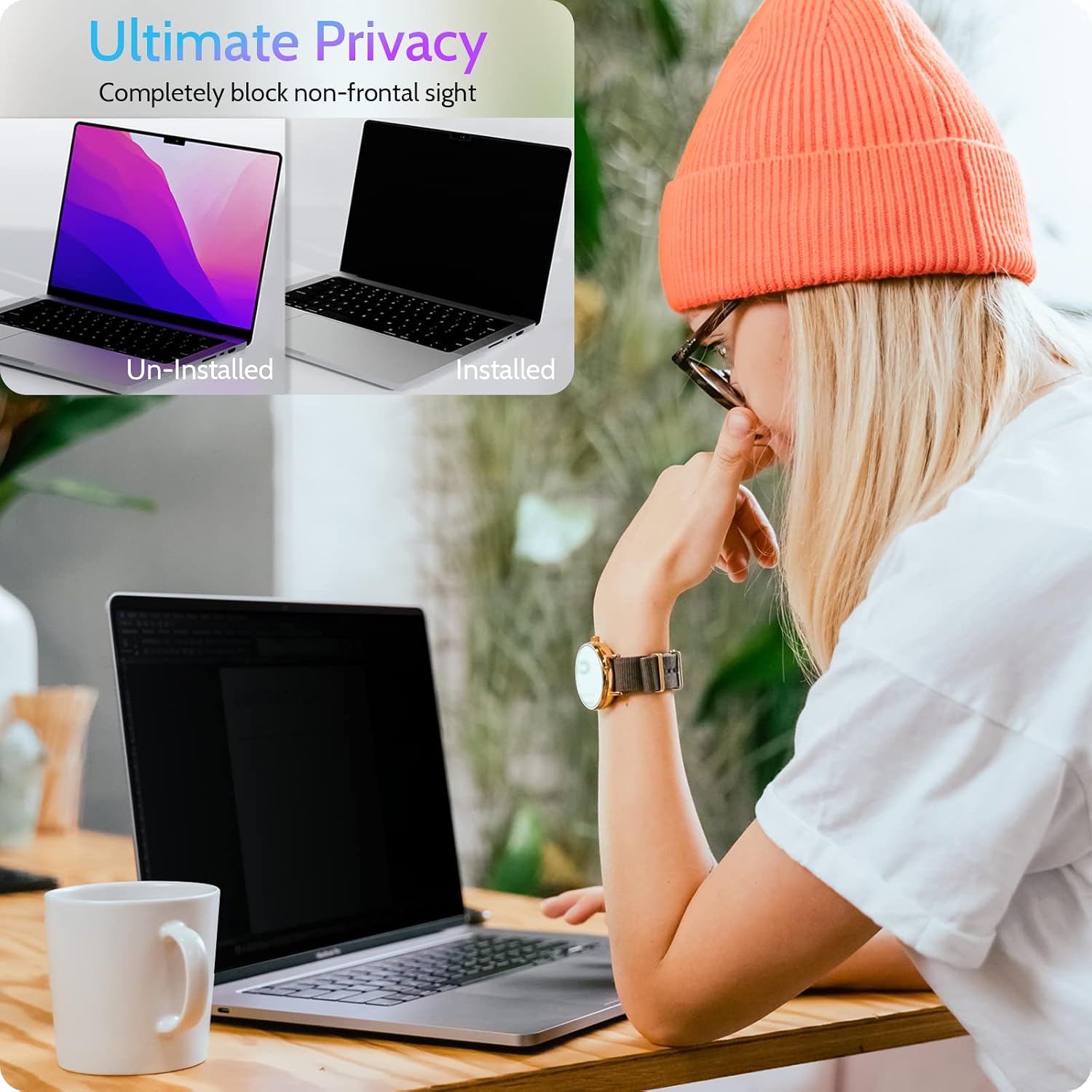 Detalle de Peslv Privacy Screen MacBook Pro 16 Inch 2021, Magnetic Matte Filter