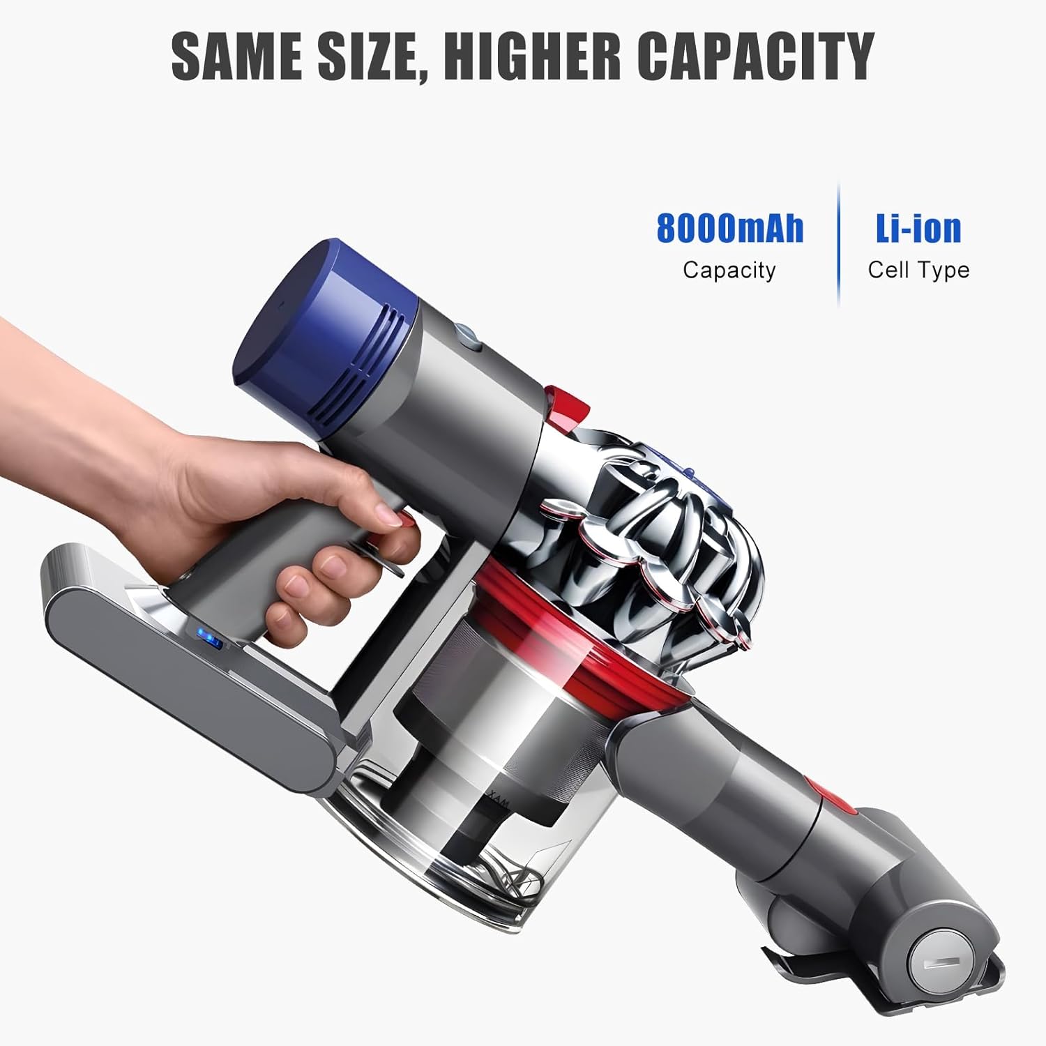 Thumbnail 1 de 8000mAh Batteria di Ricambio per Dyson V8 Absolute SV10: potenza e affidabilità per il tuo aspirapolvere