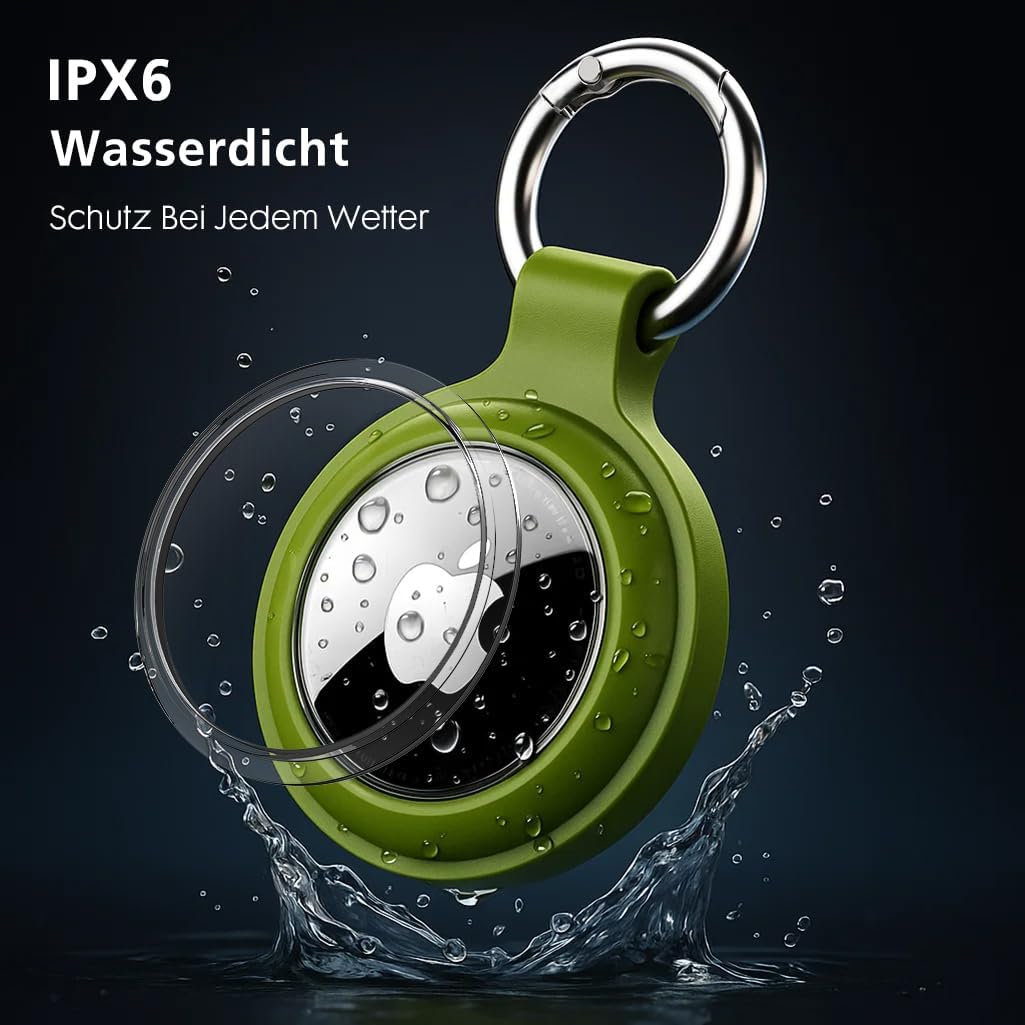 Detalle de AirTag-Schlüsselanhänger mit wasserdichter Hülle (4er-Set) – 360° stoßfester Rundumpanzer für Apple AirTag